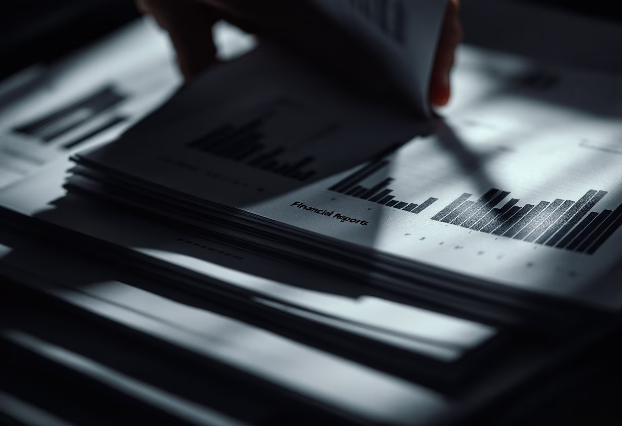 image of financial reports being reviewed