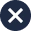 White X mark inside a black circle, used as a close or cancel icon.