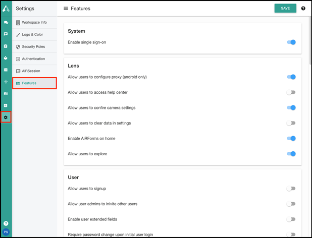 change settings