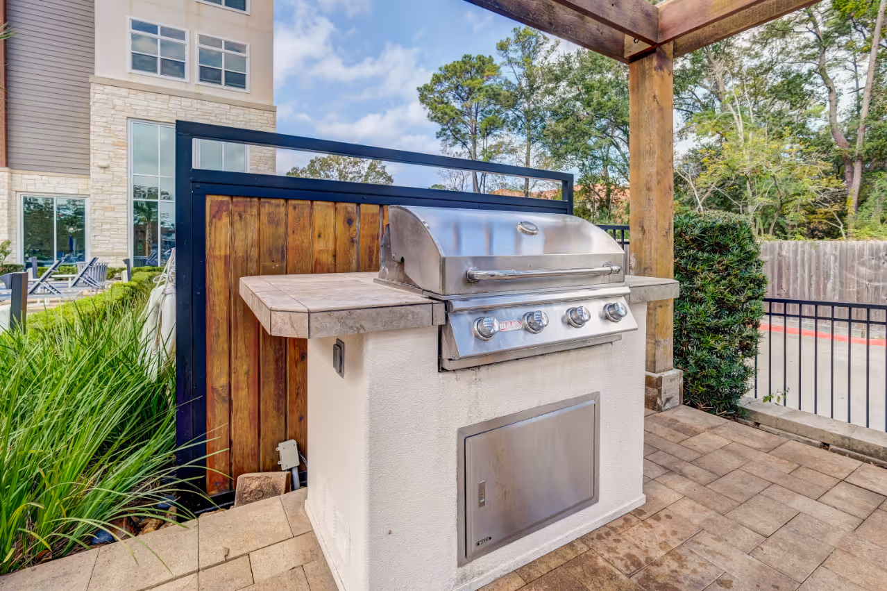 Stainless Steel Grill in cabana BBQ area