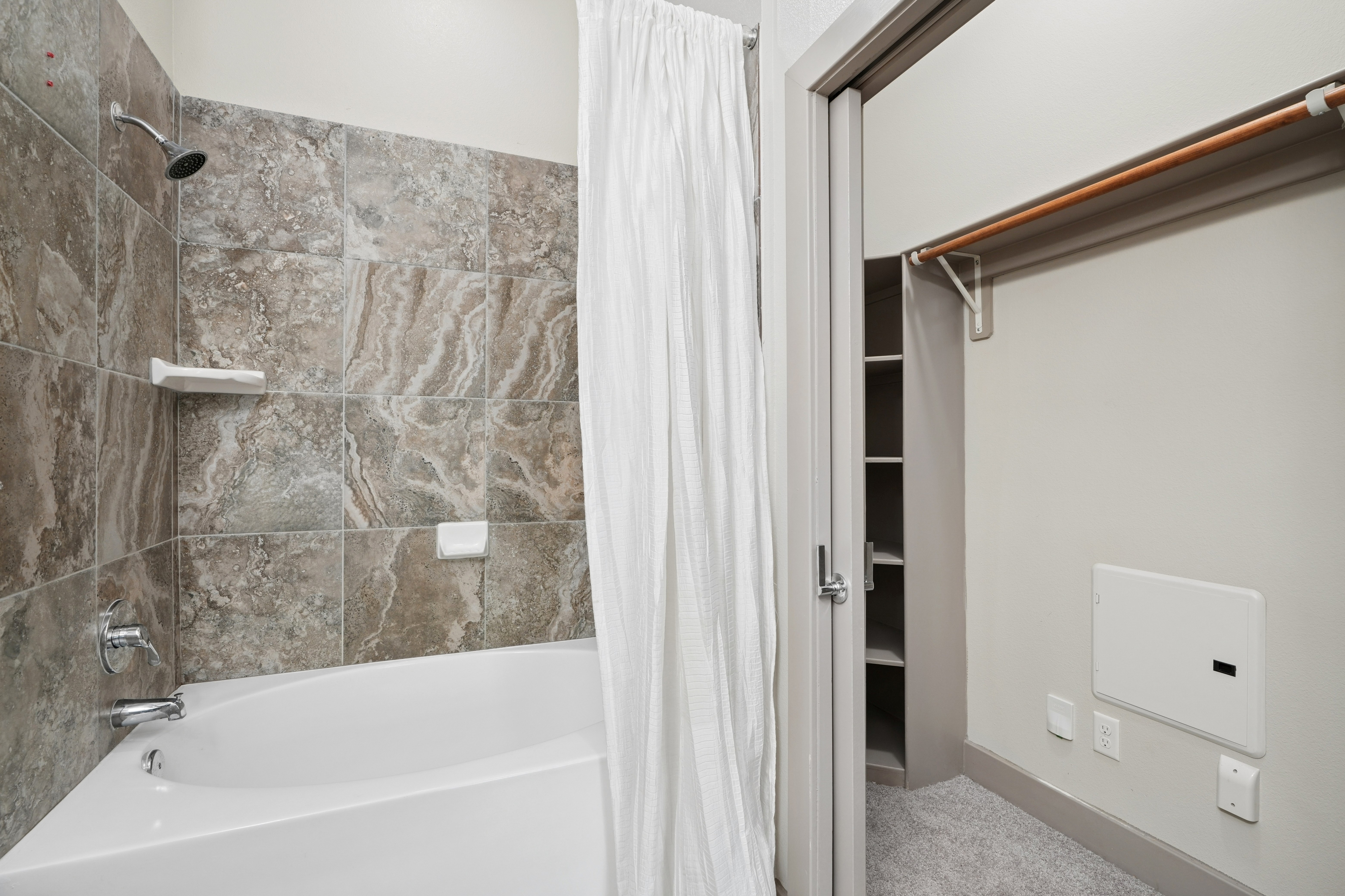 Bathroom with relaxing soaking garden tub