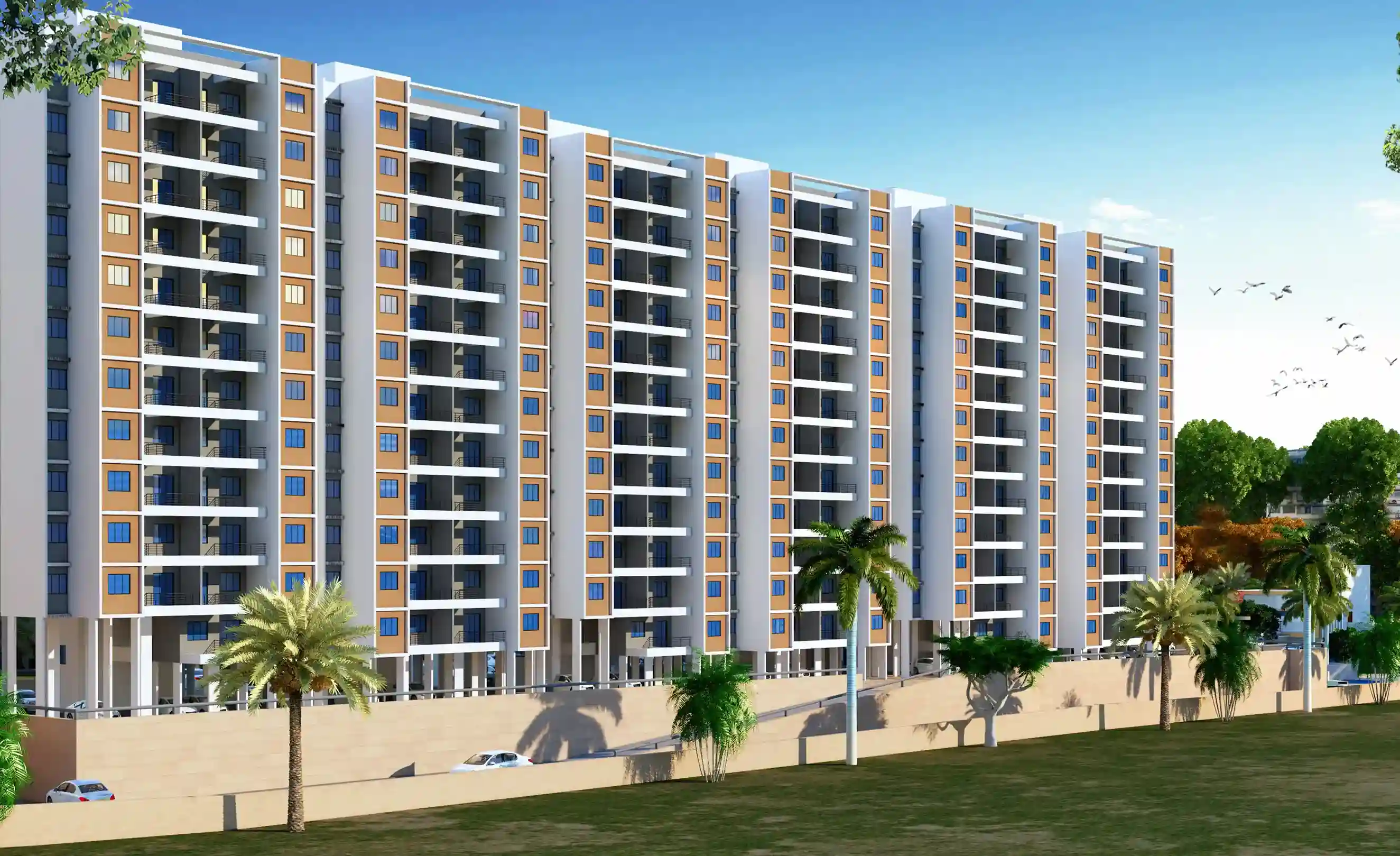 Bhandari Swadesha exterior facade Rear Elevation shot at afternoon Pune