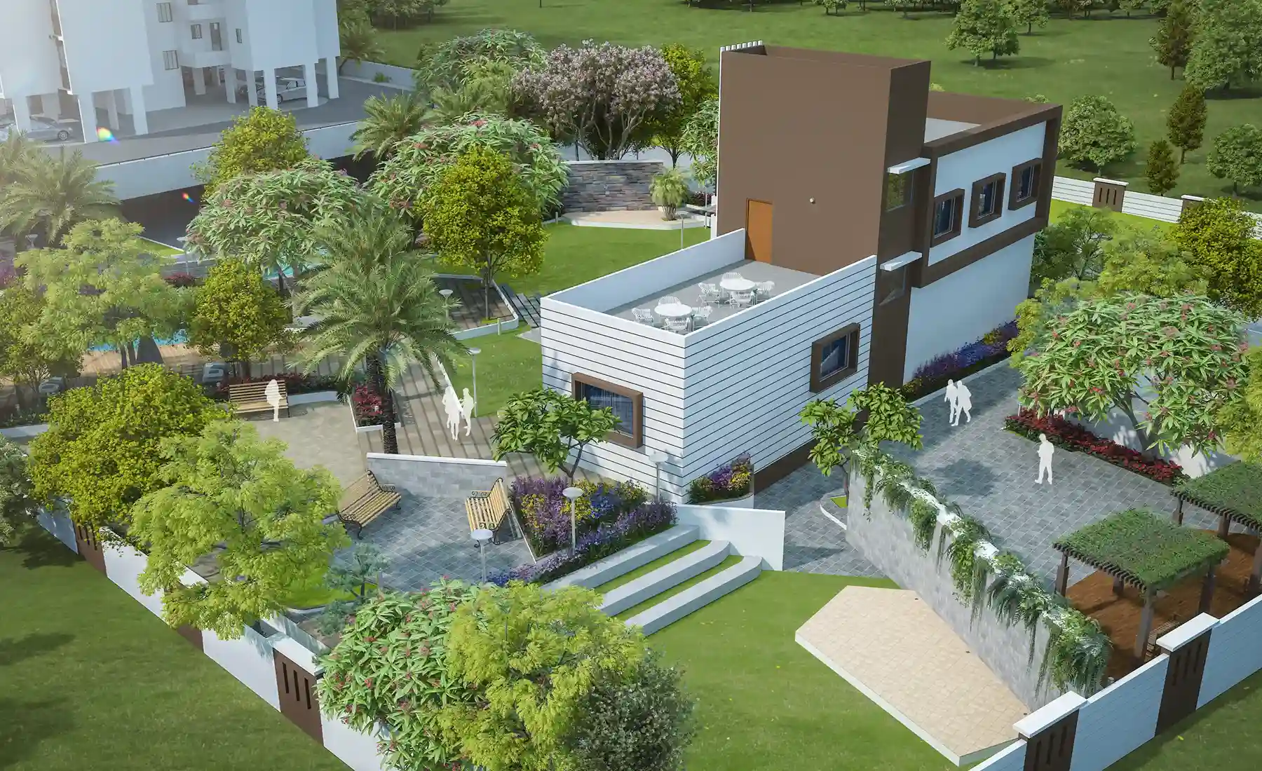 Swadesha Club House Arial Shot at Mid day Central Moshi, Pune