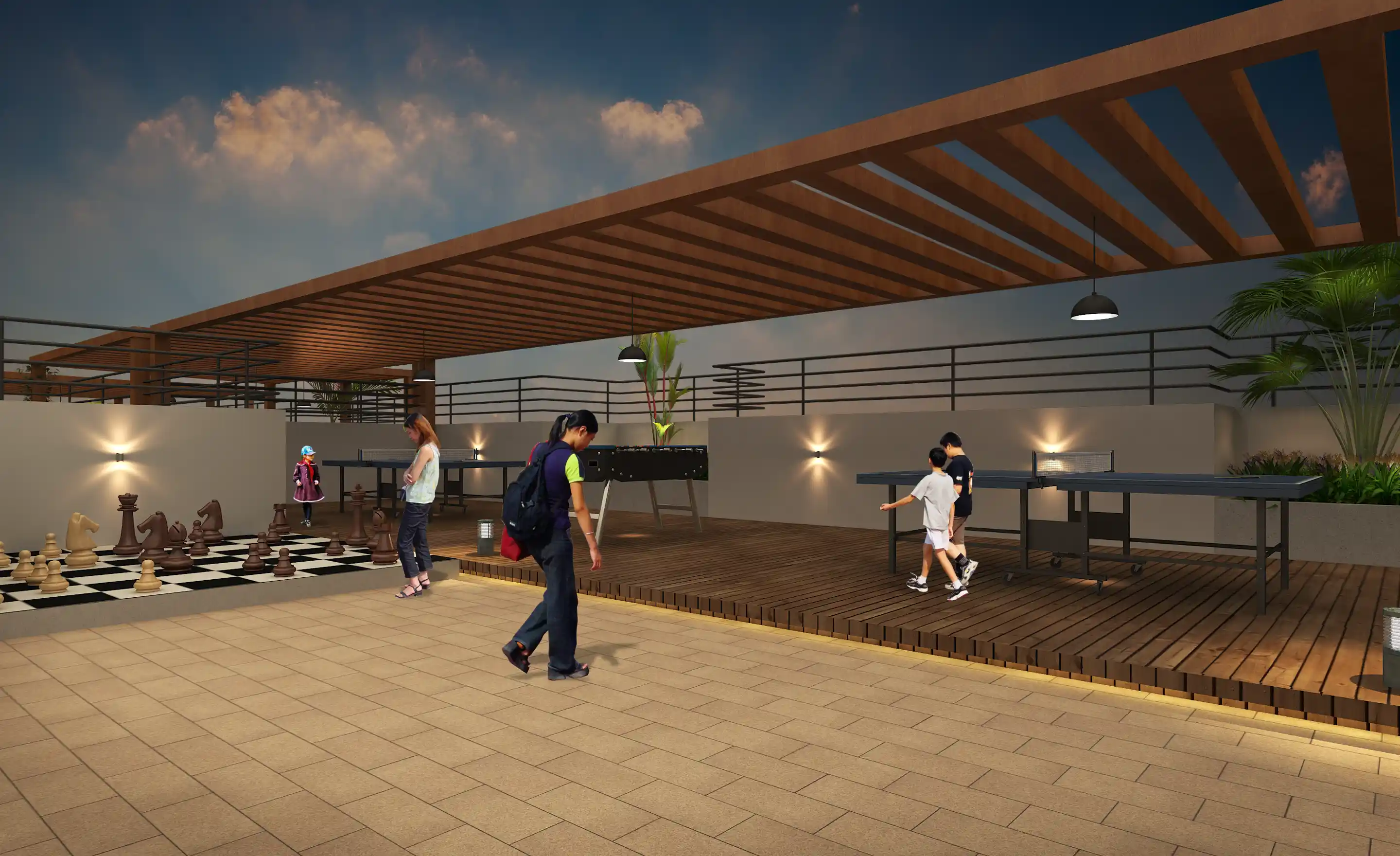 Swadesha Terrace Relaxation Deck Amenity Central Moshi, Pune