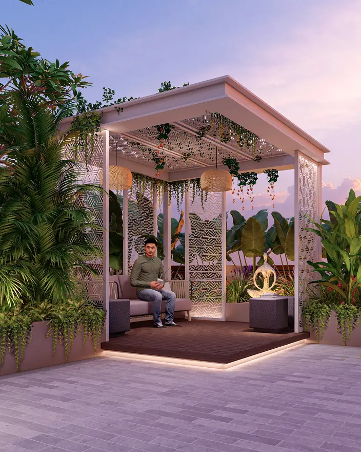 Swadesha Terrace Deck With Seating Amenity Central Moshi, Pune