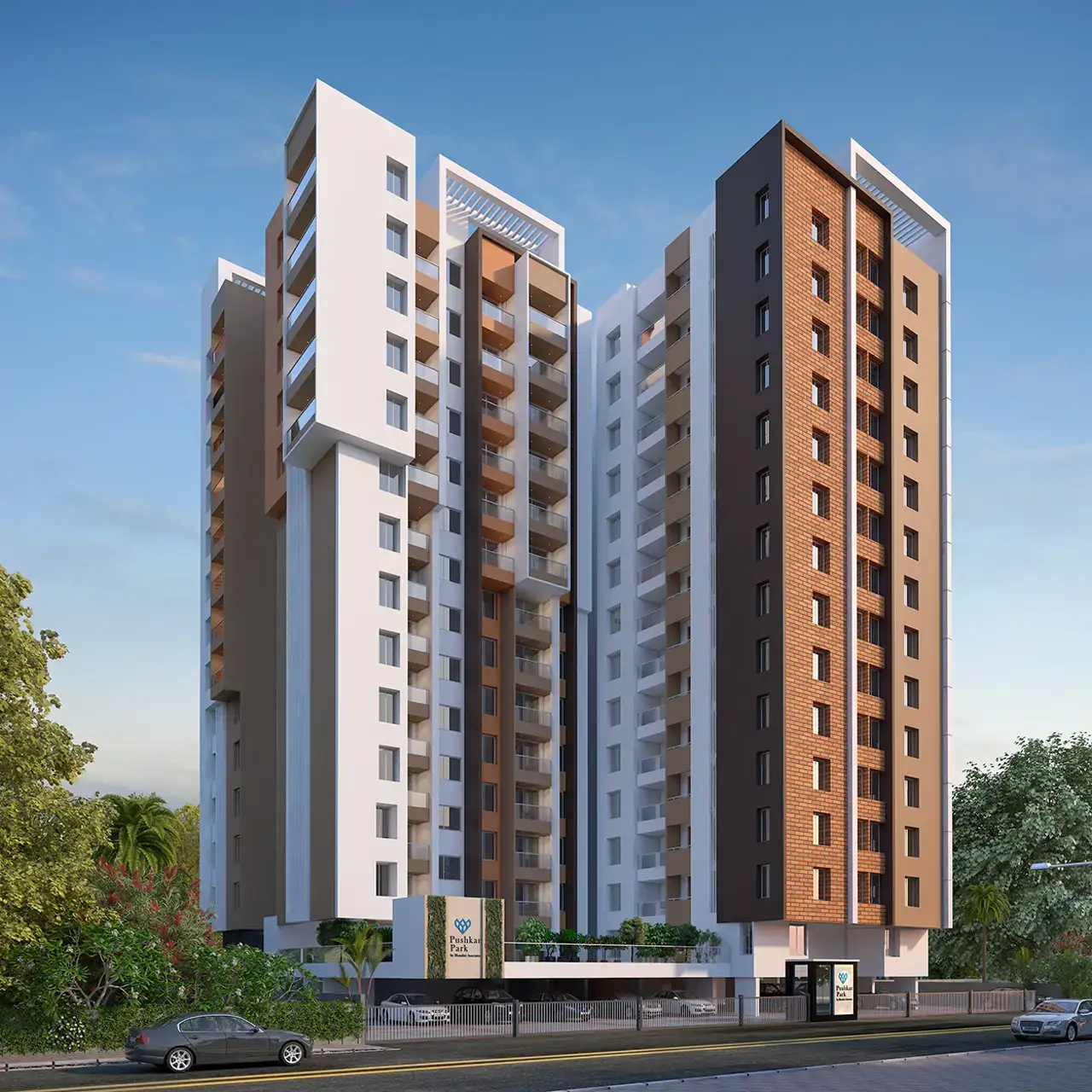 Bhandari Pushkar Park exterior facade wideshot in afternoon