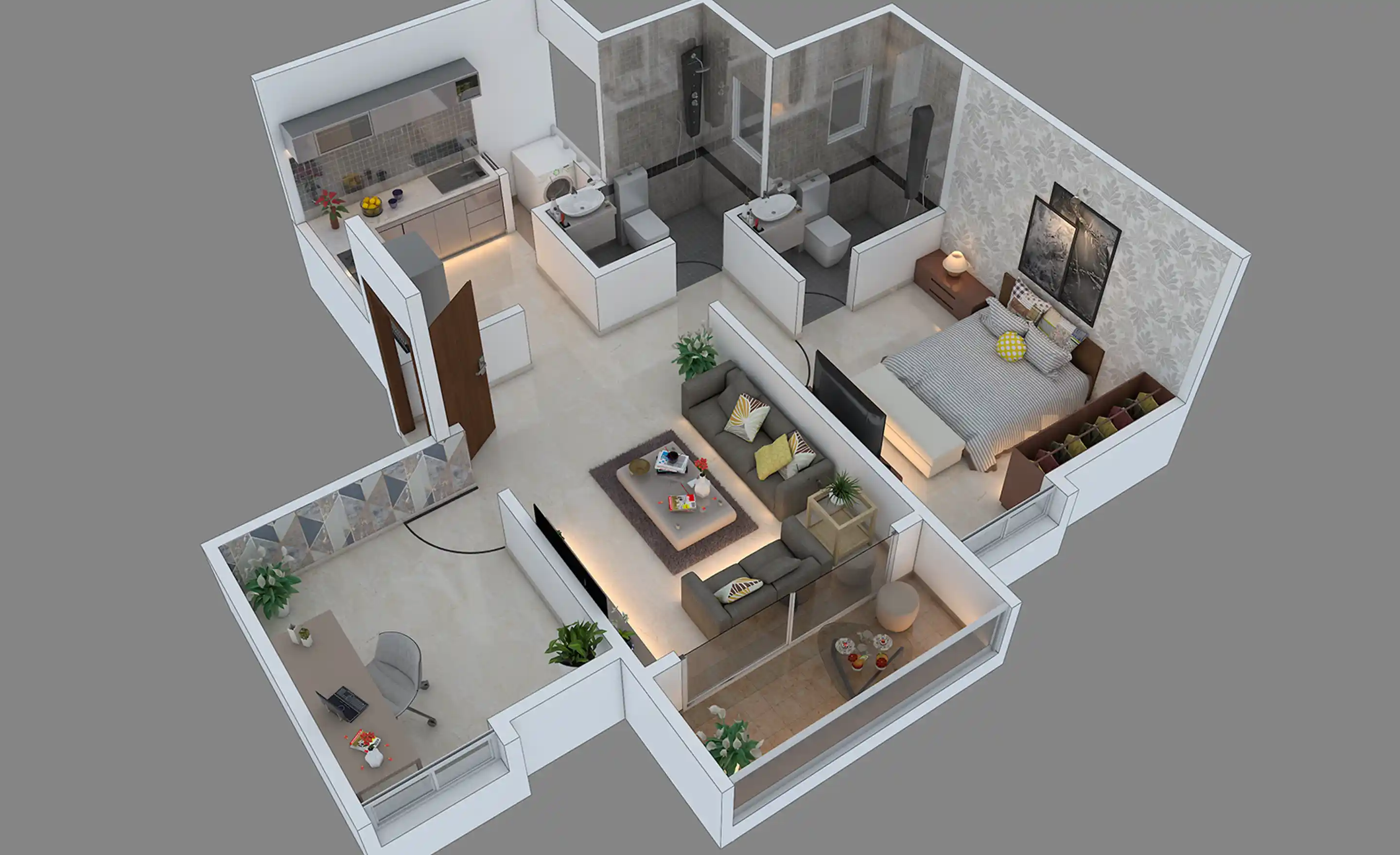 Pushkar Park 3BHK Floor Plan Pune