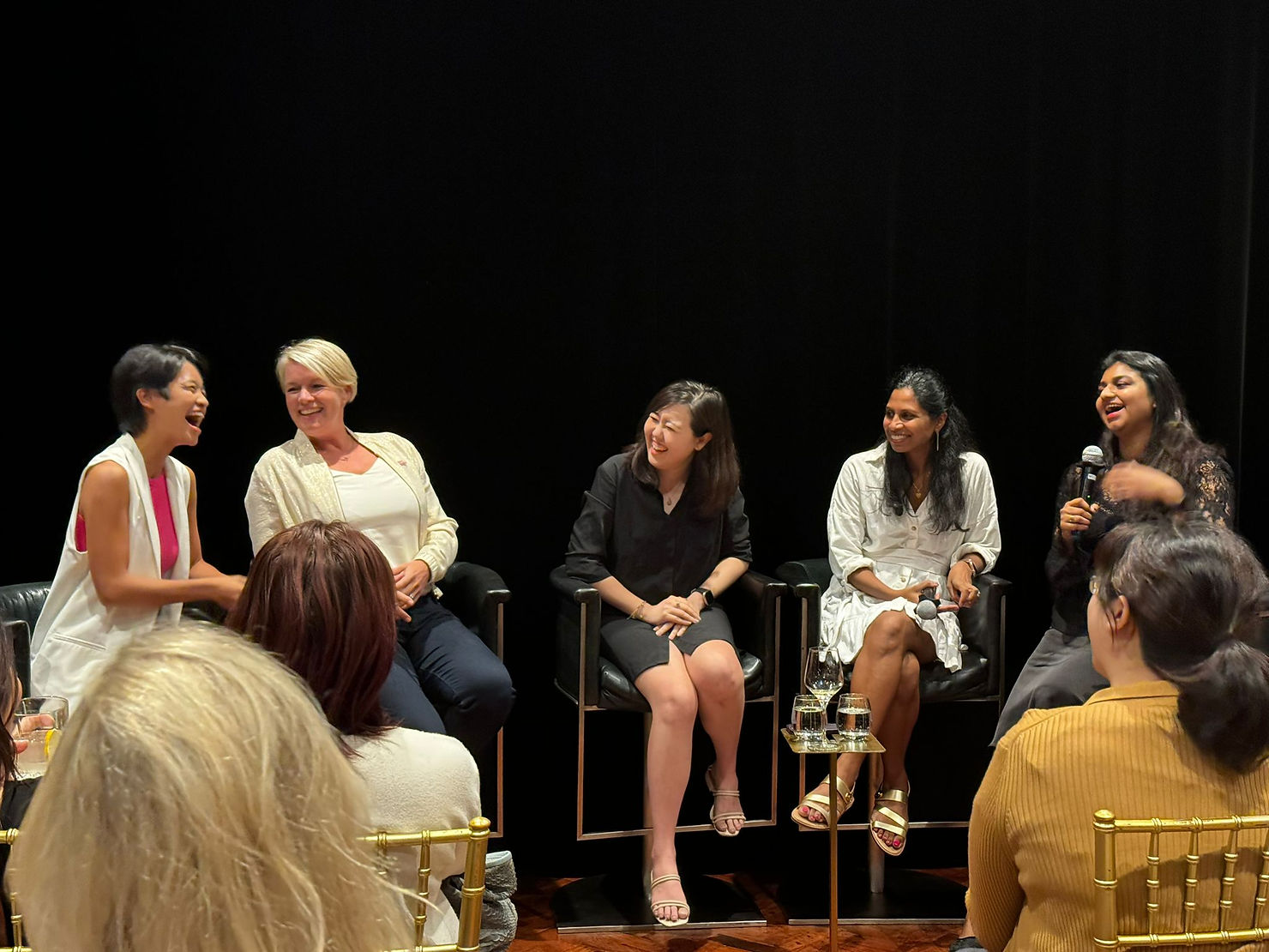 Shilpa moderating a panel featuring Women in Disruption, 2024