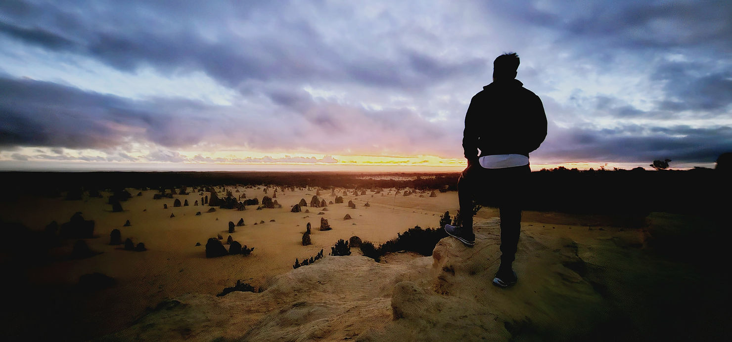 Bingyang visiting the Pinnacles Desert, 2024