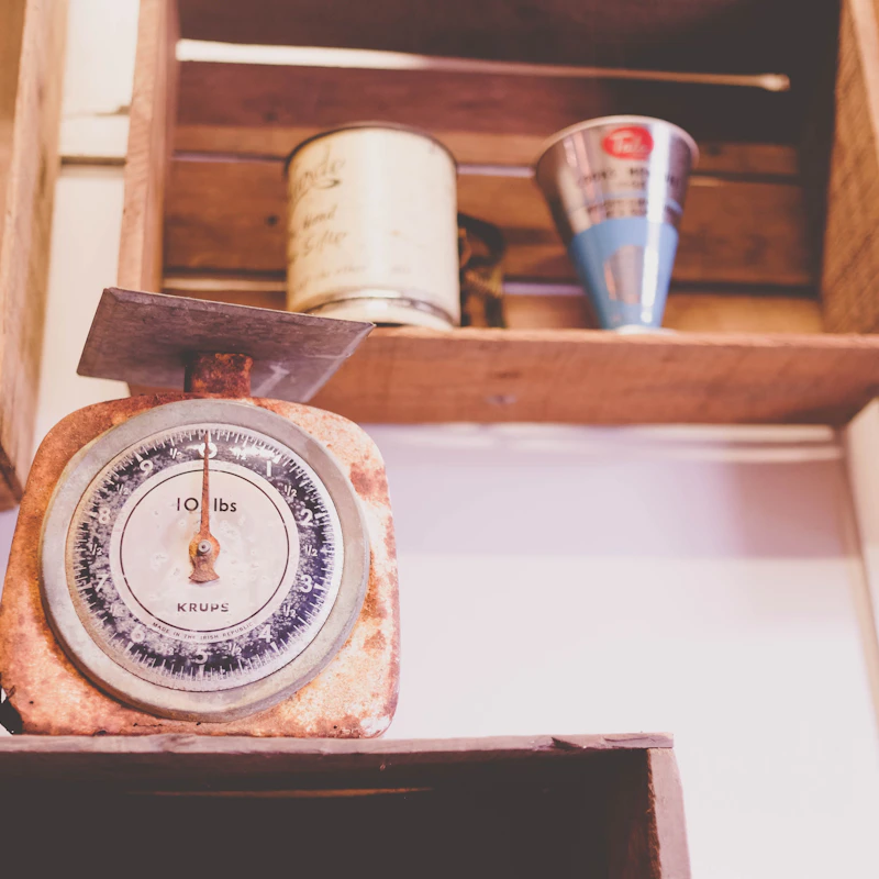 The dial of a mechanical weighing scale