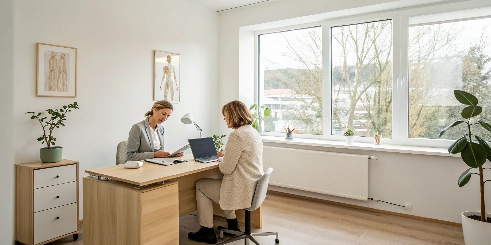 An integrative health practitioner discussing a personalized wellness plan with a patient.