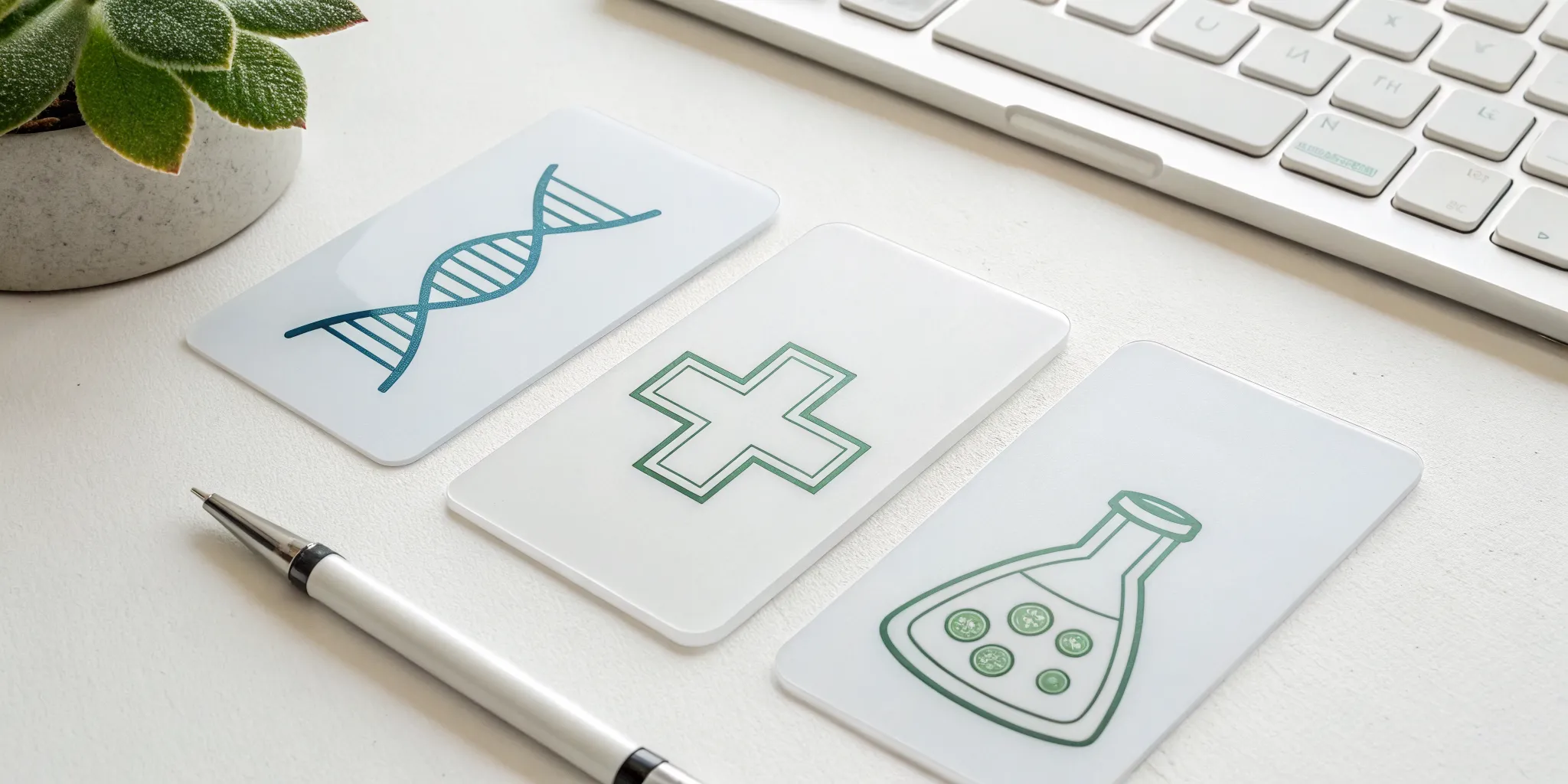 Functional medicine packages pricing represented by cards with DNA, lab, and medical icons.