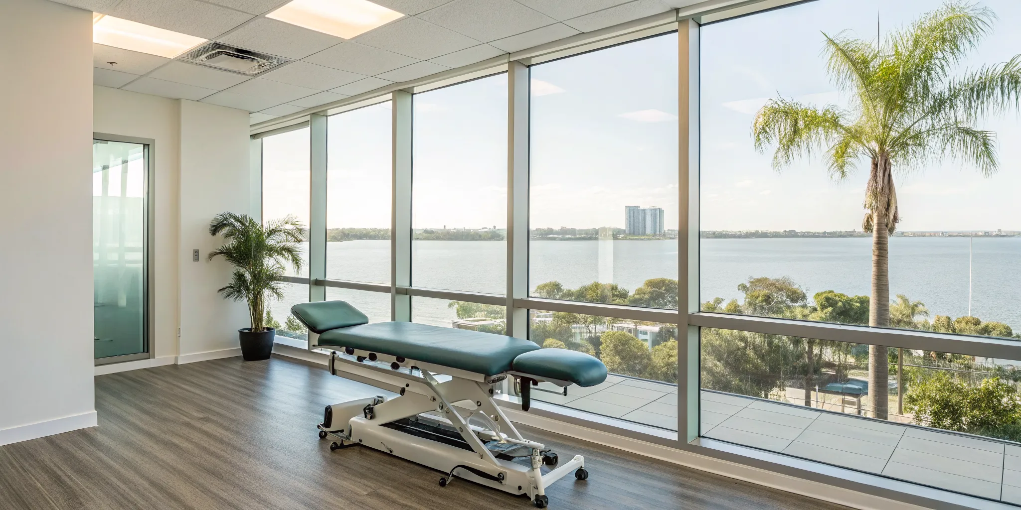 Tampa, FL clinic combining chiropractic adjustments and decompression therapy for pain relief in a modern setting.