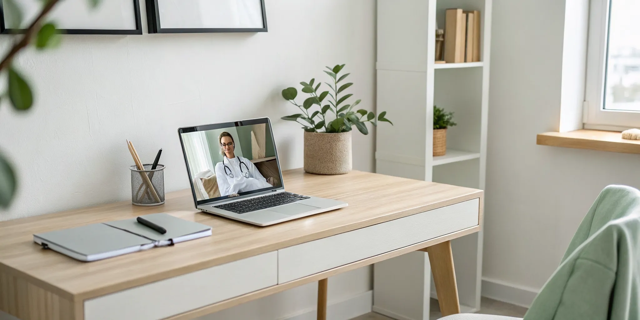 A first functional medicine telehealth visit with a doctor on a laptop video call.