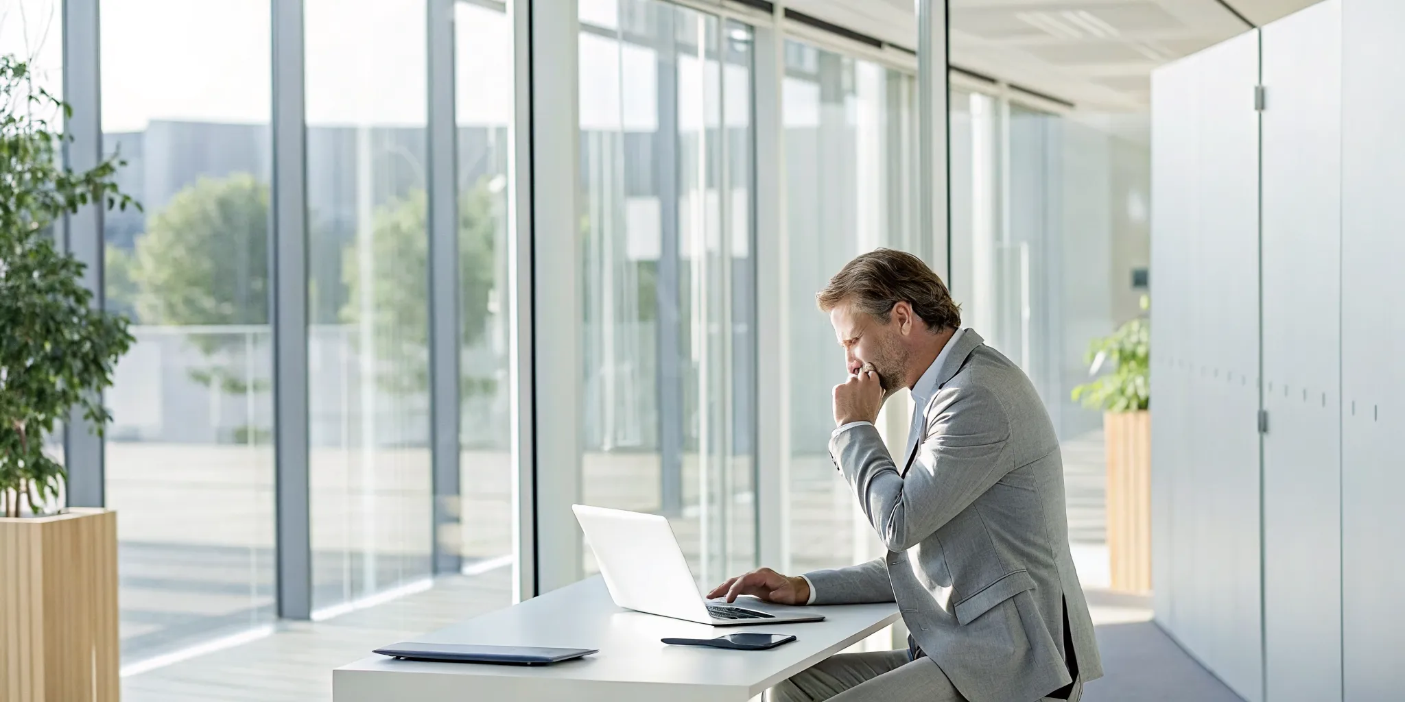 A tired professional at a desk, a sign of the hidden connection between gut health and chronic fatigue.