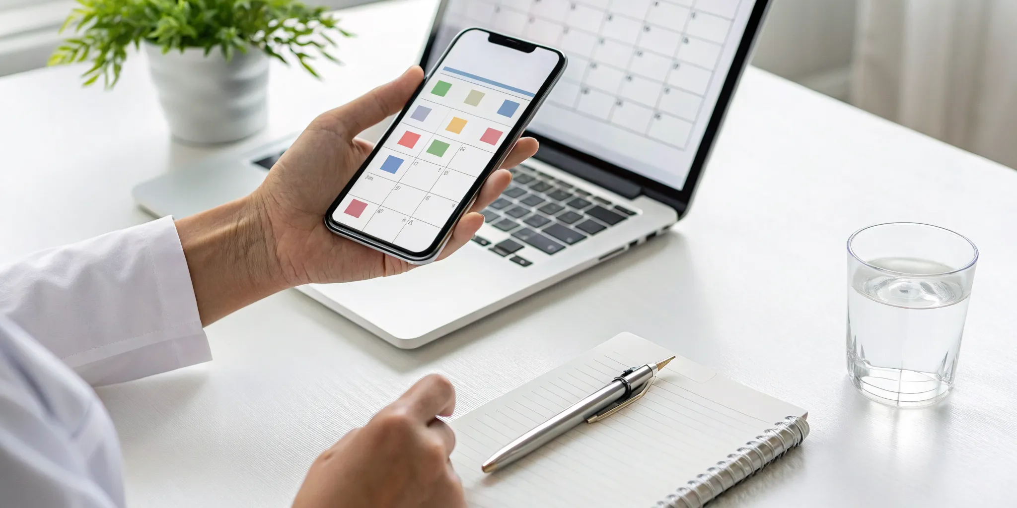 Person using a phone to book an appointment with a functional medicine specialist.