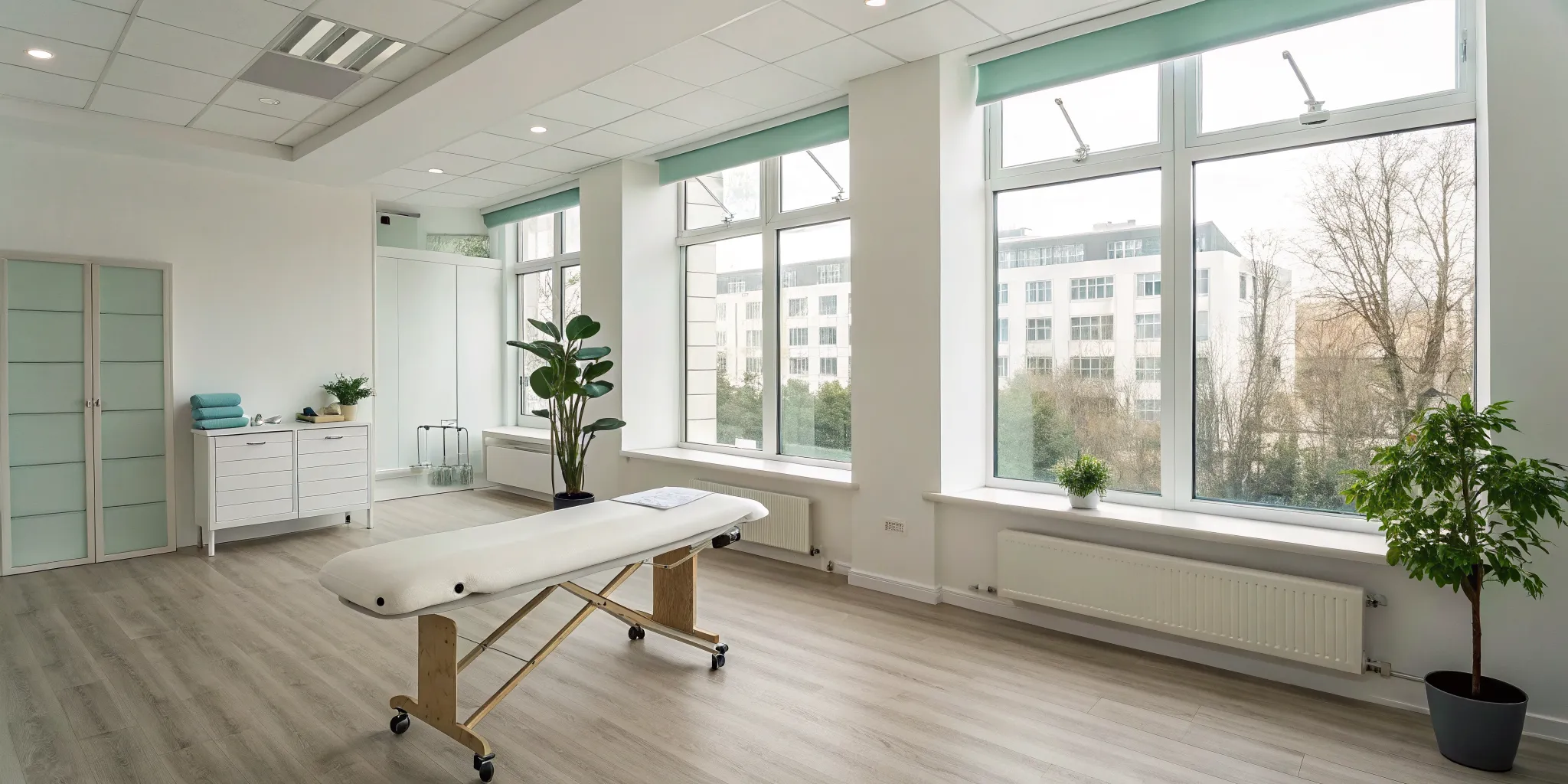 A chiropractor can help with headaches and dizziness in a treatment room with an adjustment table.