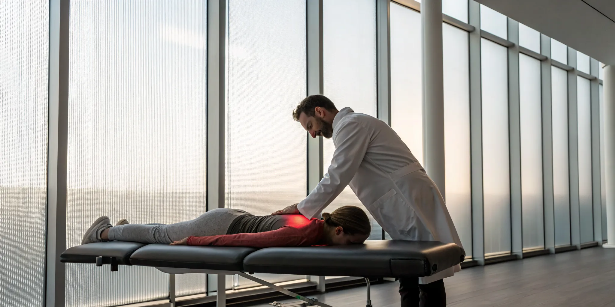 Integrated chiropractic care using red light therapy and PEMF for pain relief.