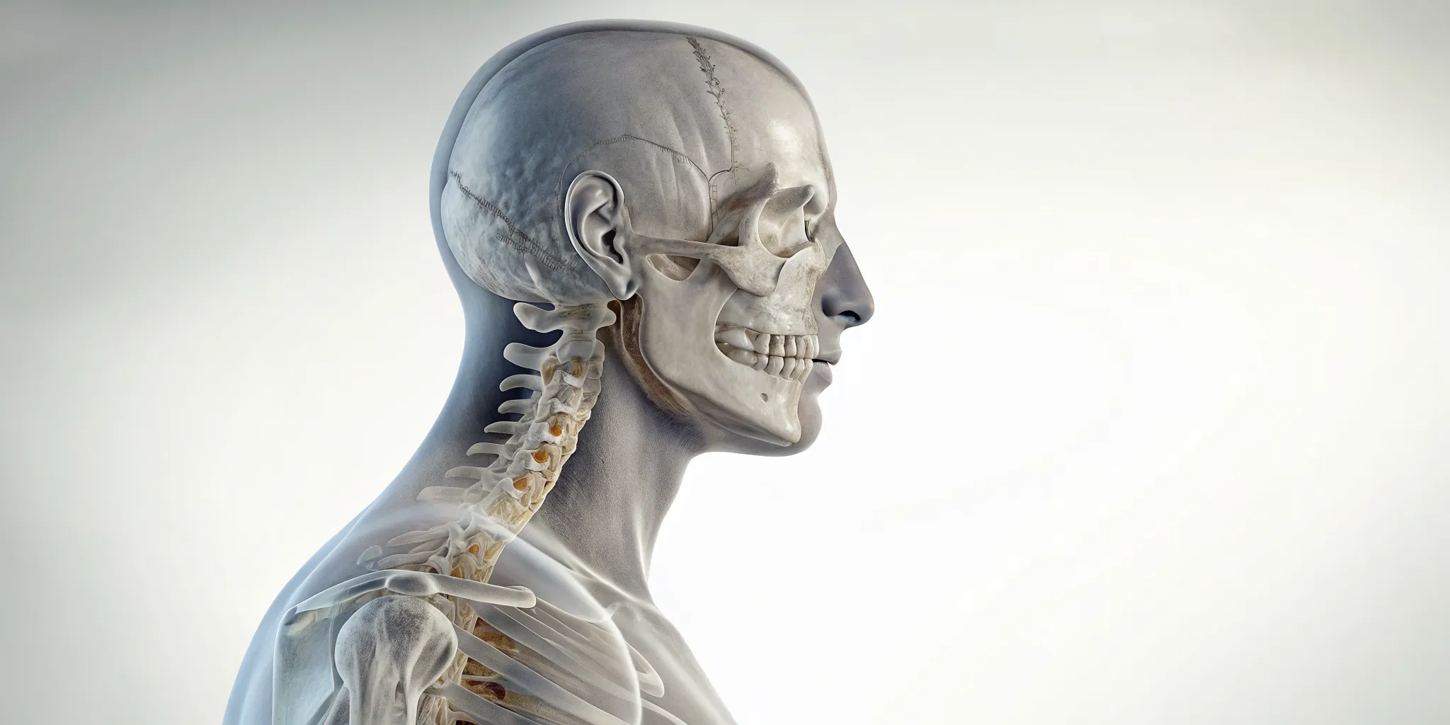 3D model of the cervical spine, the focus of spinal decompression.
