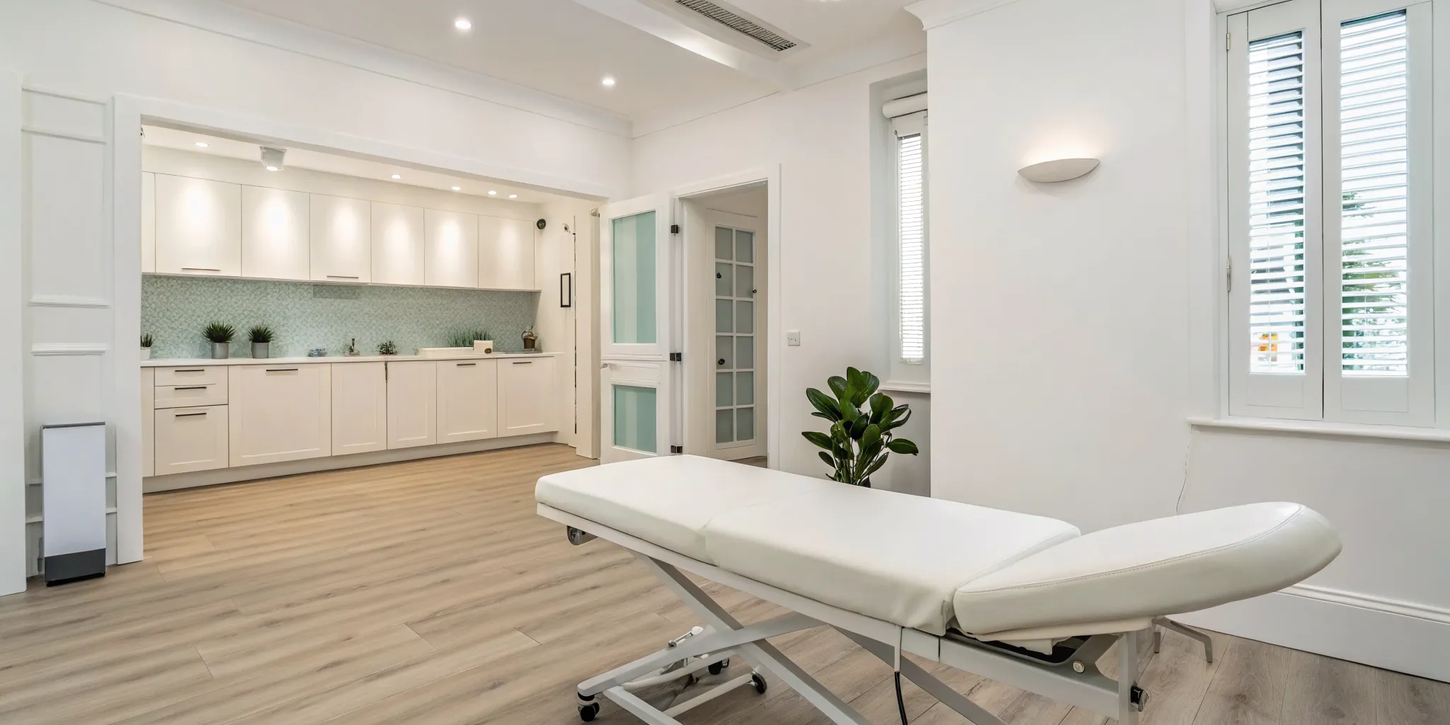 Chiropractor's table for neck pressure point treatment to relieve pain.