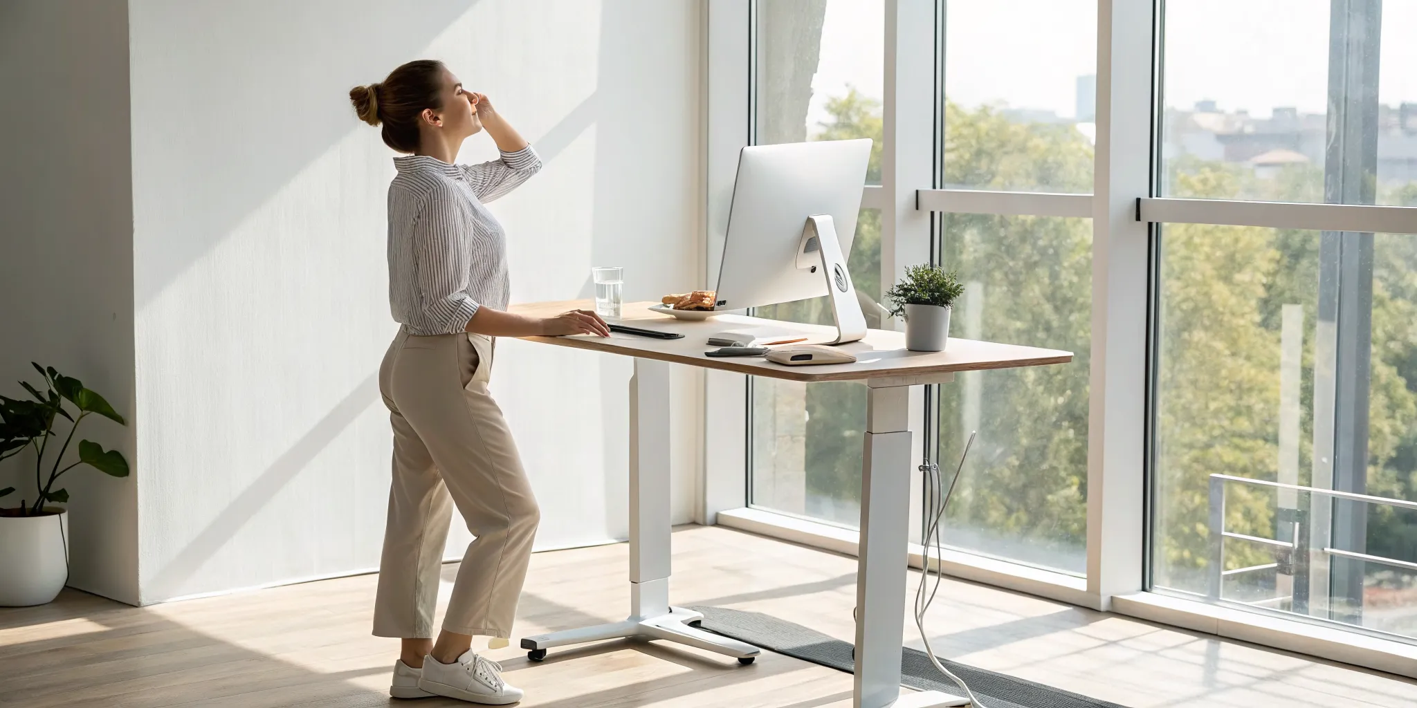 Woman at a bright desk creating a holistic plan for managing chronic fatigue.