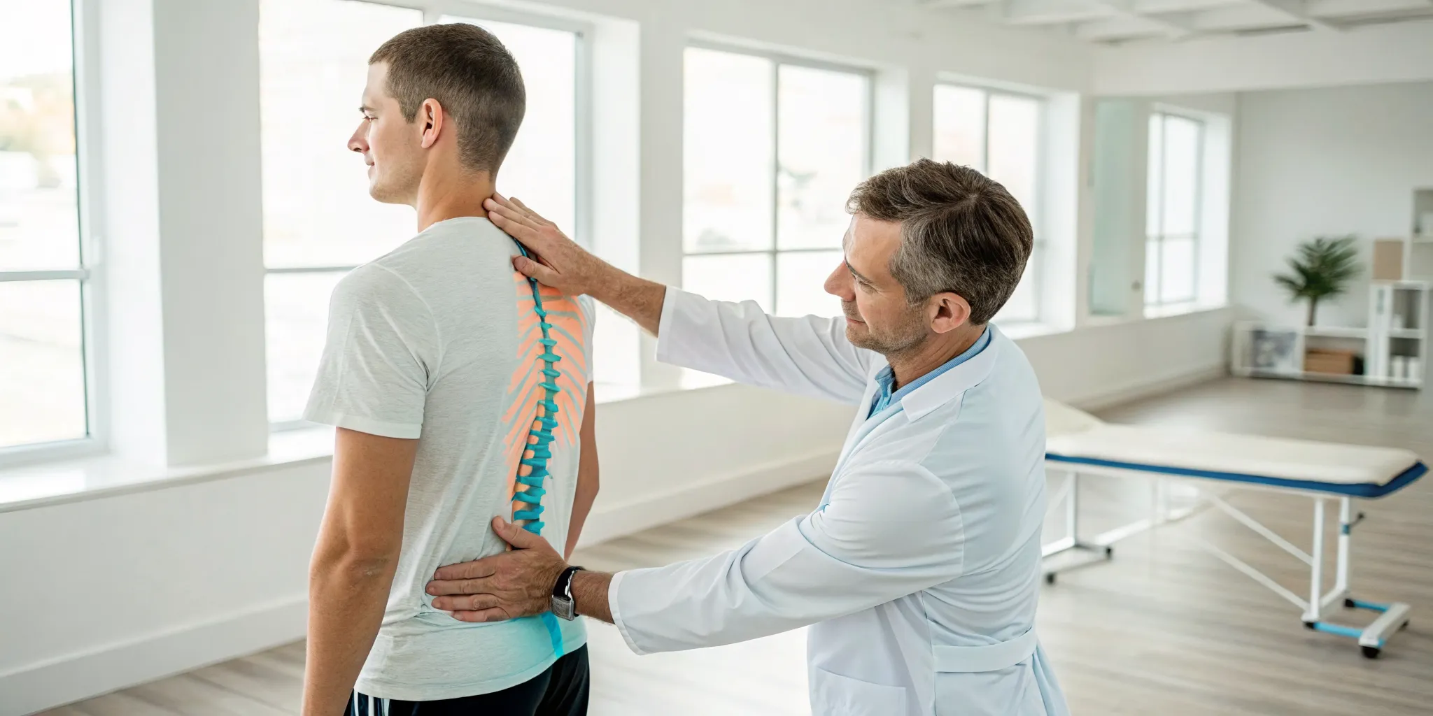 Chiropractic exam for a herniated disc after a car accident.