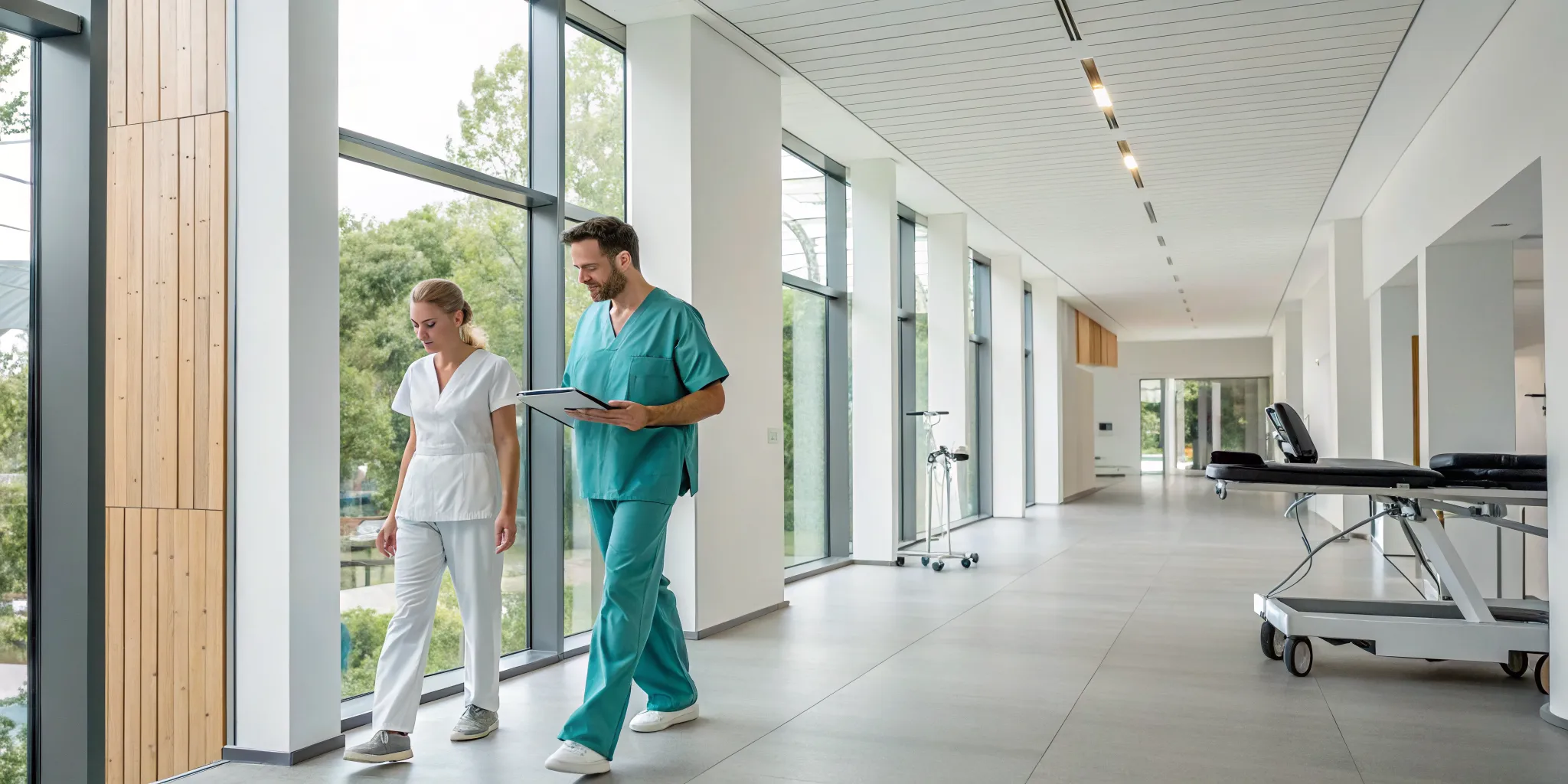 Medical professionals at a clinic providing extracorporeal shockwave therapy near you.