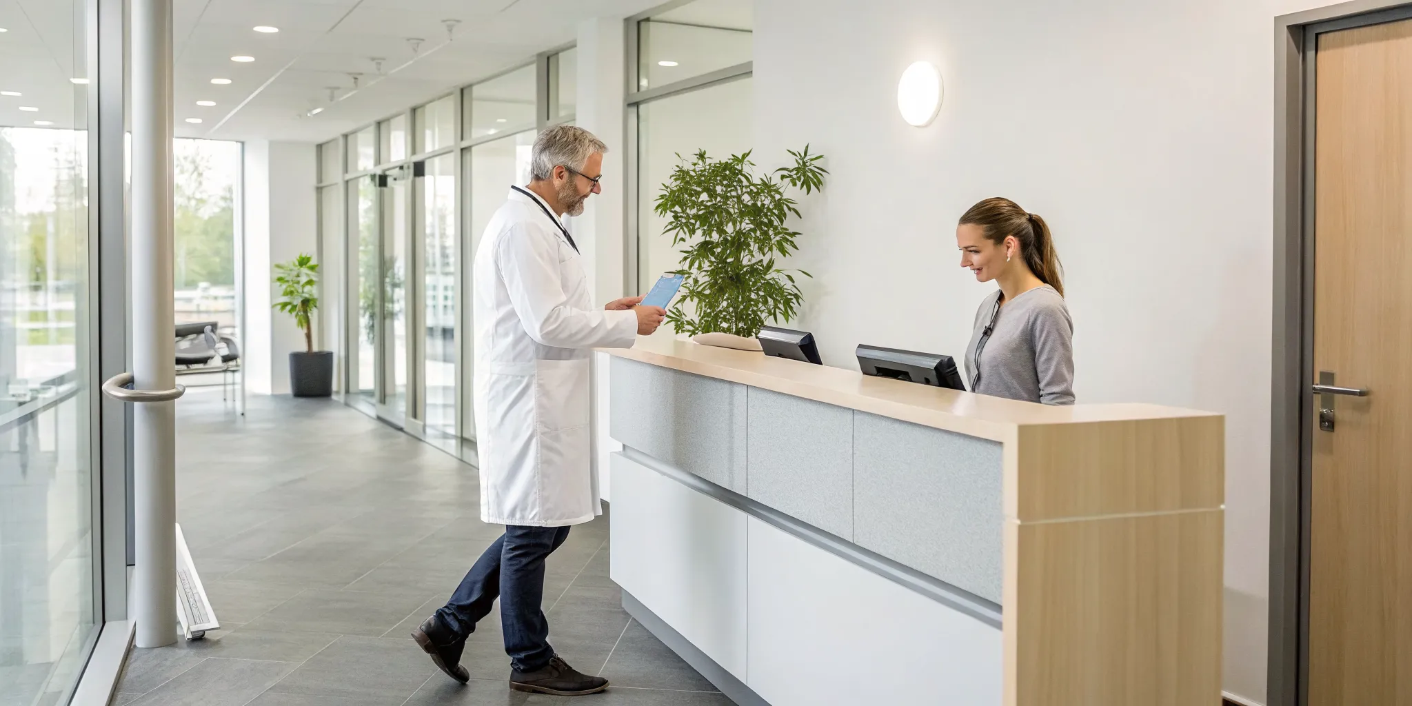 Patient paying for a chiropractor visit with an FSA debit card.