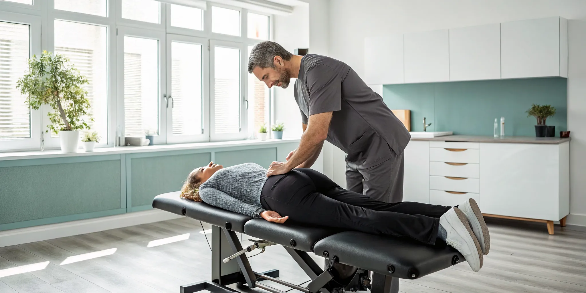 Chiropractor giving a patient a chiropractic adjustment, a qualified medical expense for an FSA.