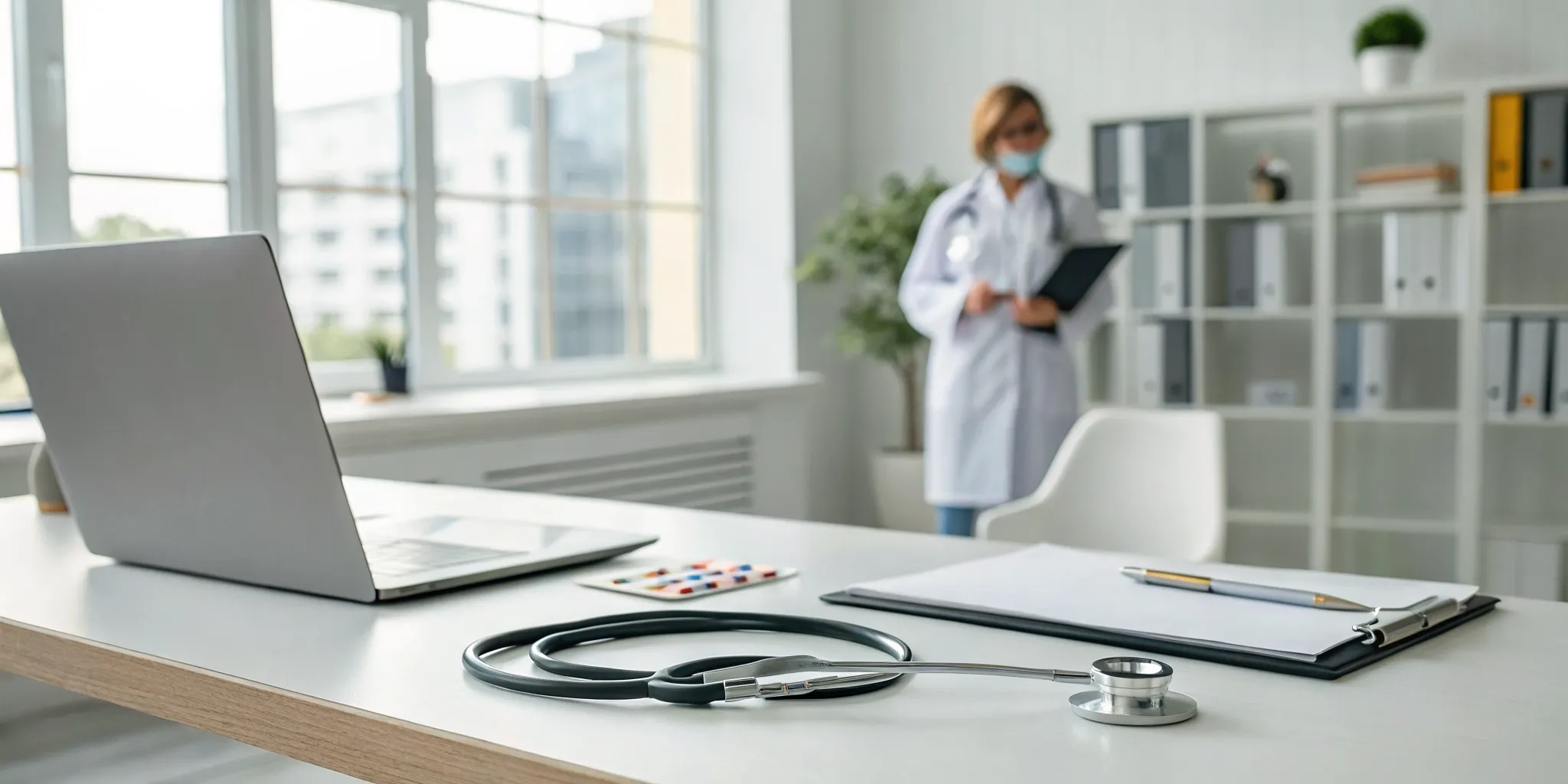 A functional medicine doctor's desk for a consultation paid for with an HSA.