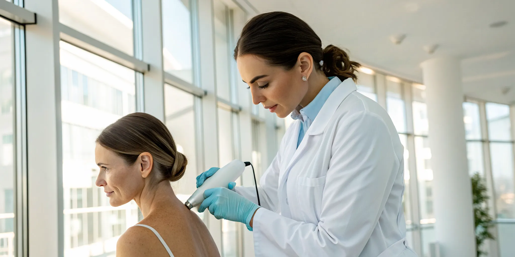 Shockwave therapy for pain relief, a needle-free alternative to injections.