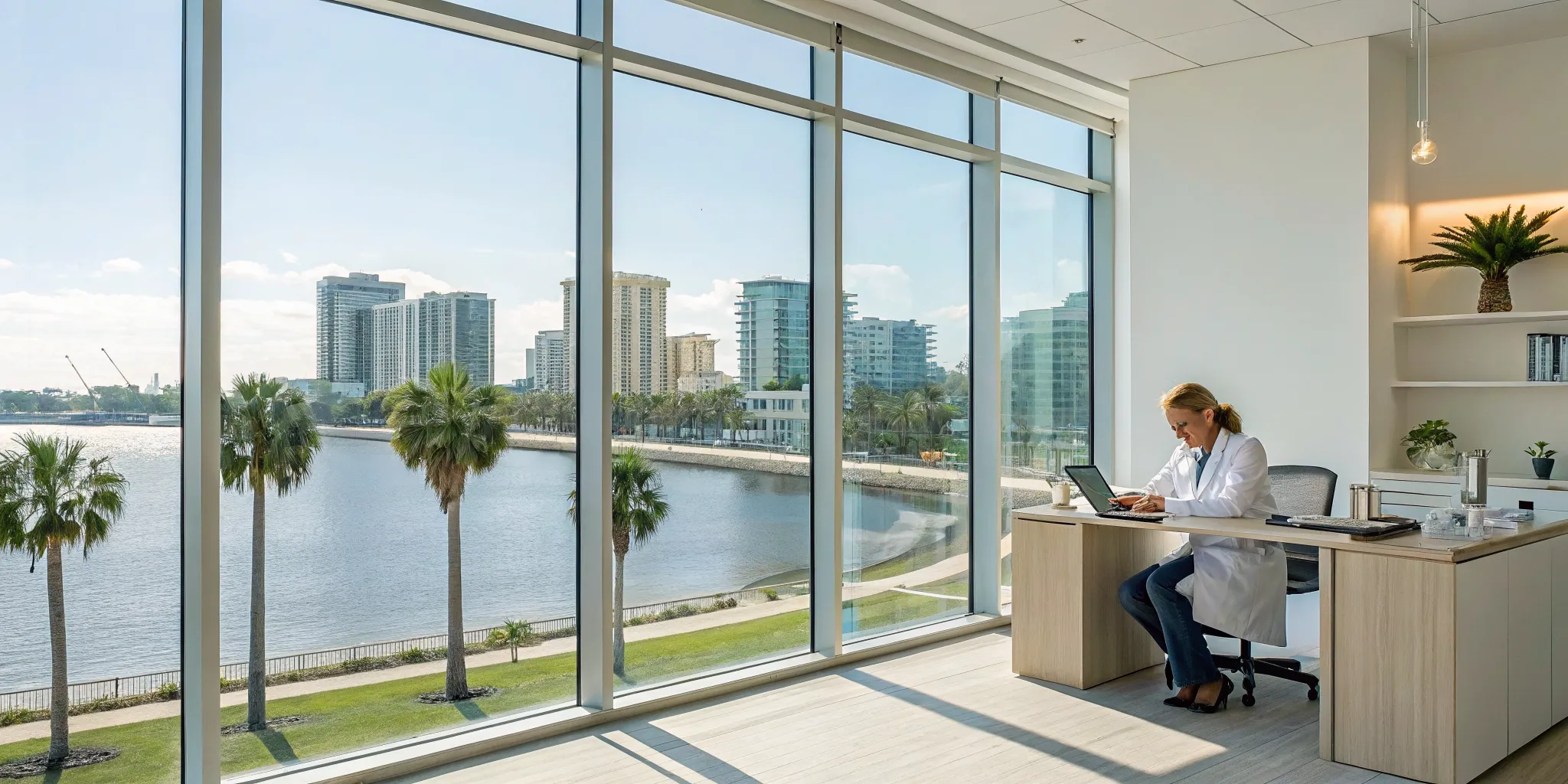 Functional medicine doctor in Tampa, Florida, reviewing a patient's health plan for root-cause resolution.
