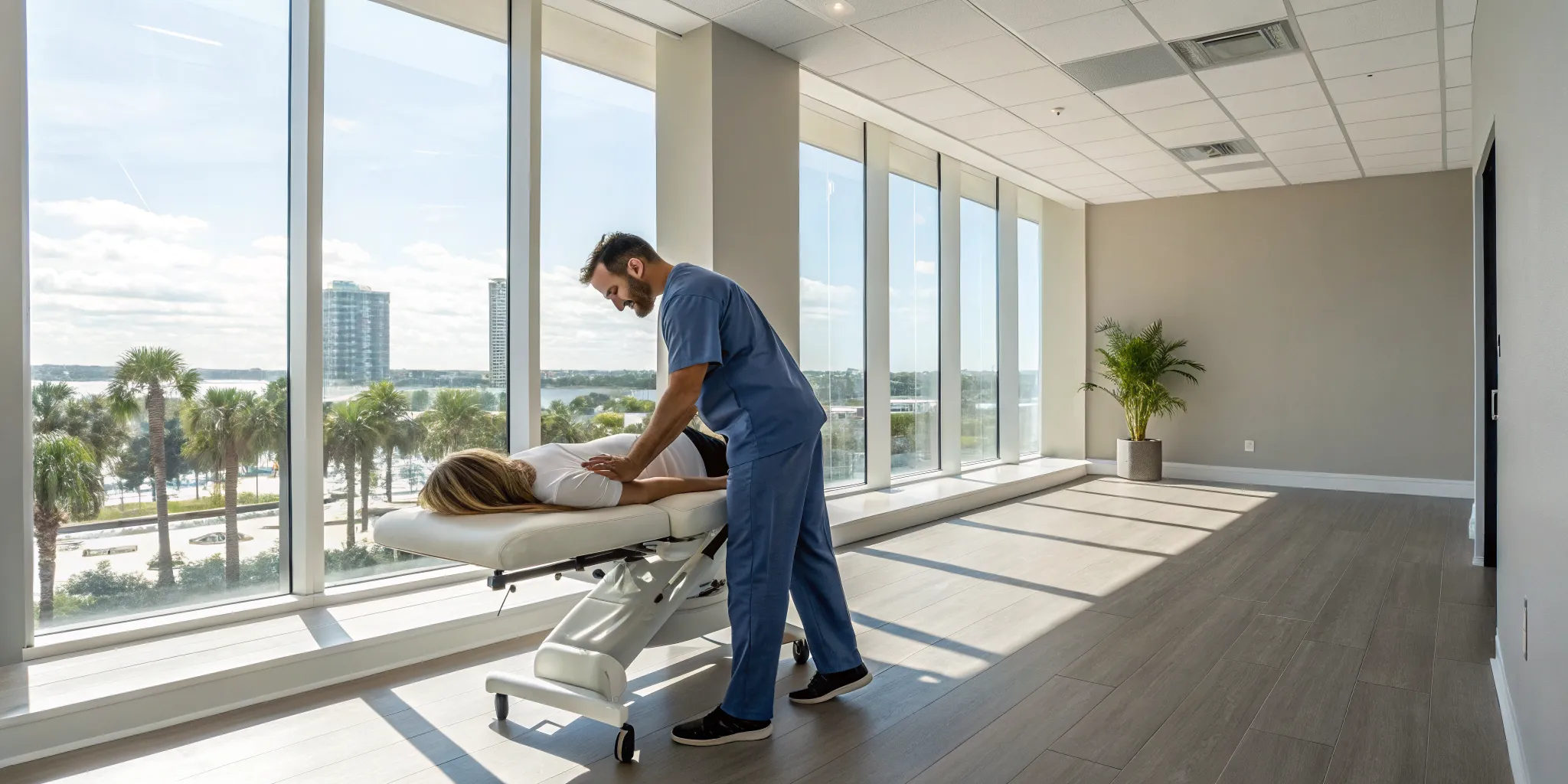 Same-day chiropractic appointment in Tampa for a patient getting a spinal adjustment.