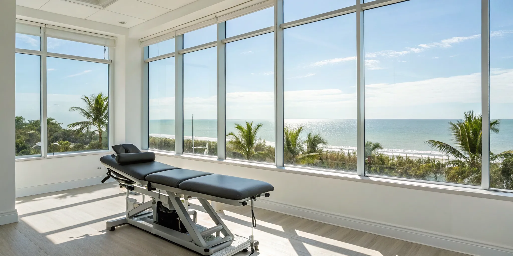 Spinal decompression treatment table in a Tampa clinic offering same week appointments.