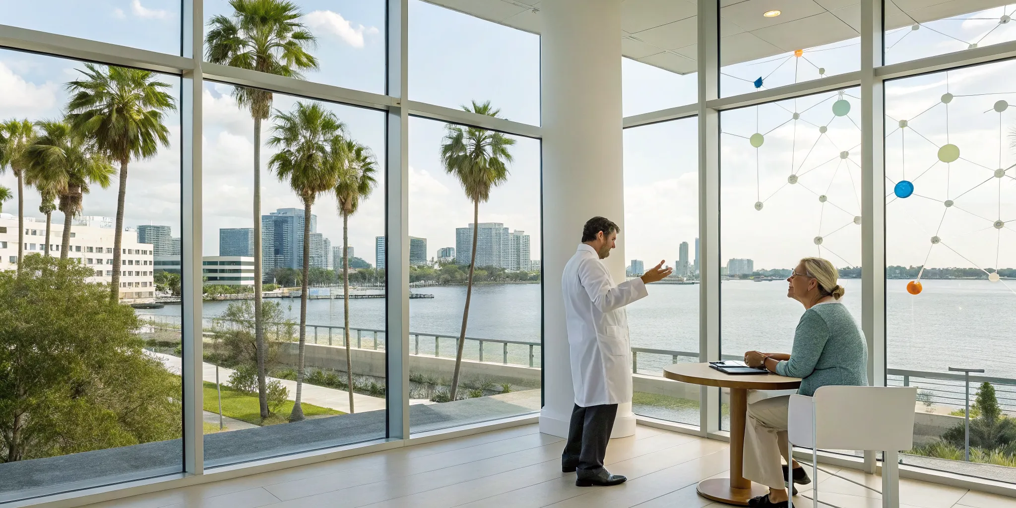 Doctor consulting a patient about gut health testing for chronic bloating in Tampa.