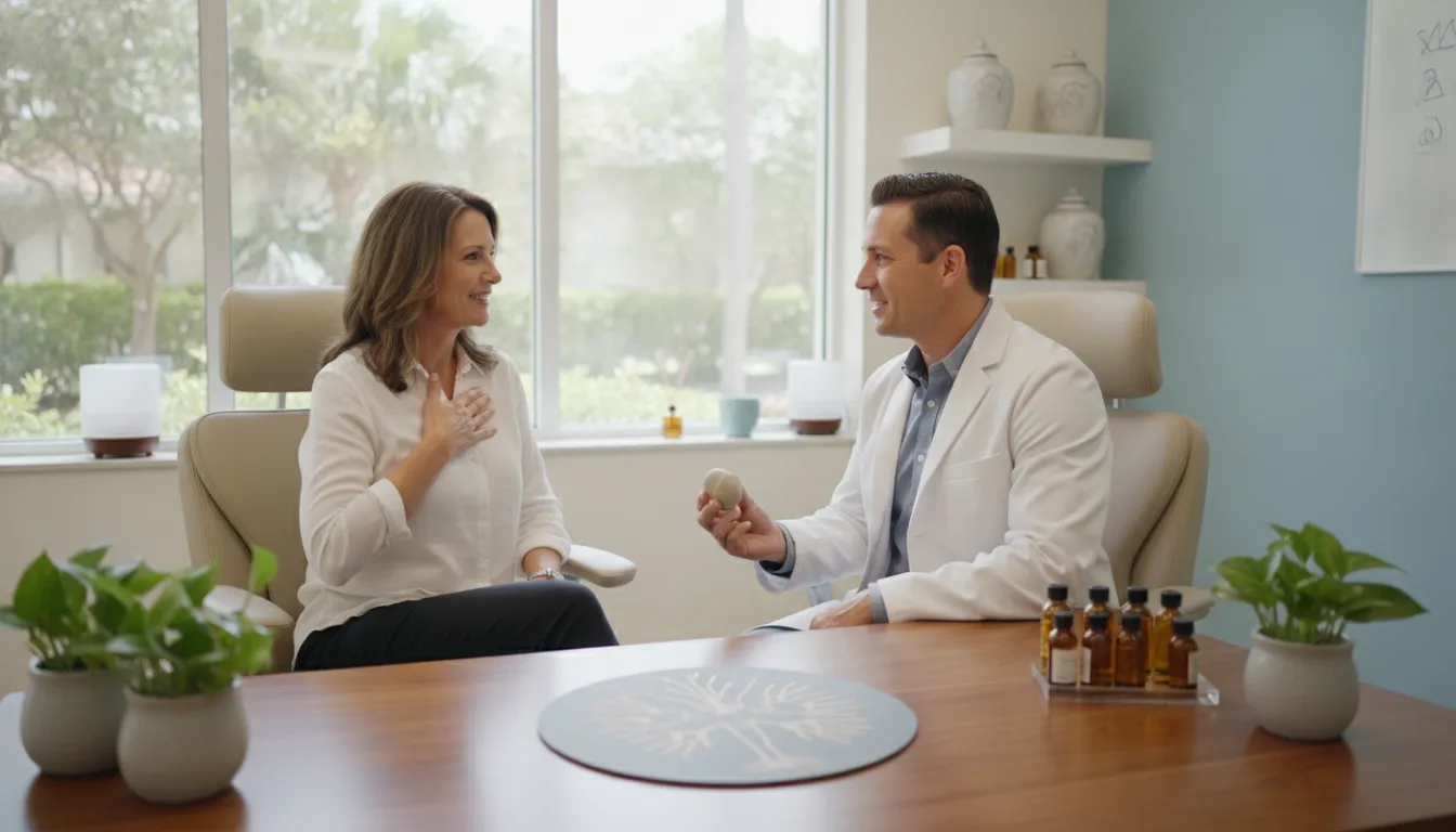 Physician consulting with a patient about hormone replacement therapy at Ascend Functional Health in Tampa