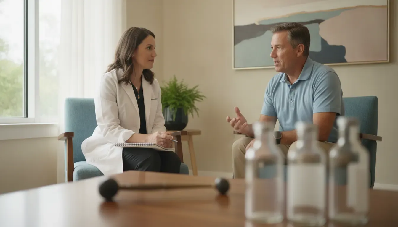 Clinician and patient discussing a personalized functional medicine visit