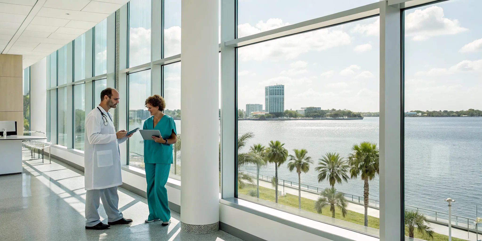 Doctor discussing supervised peptide therapy with a patient in a Tampa clinic.