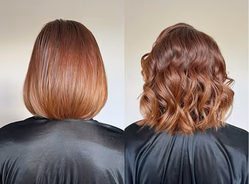Verschiedene Haarfarben und Stylings nebeneinander dargestellt