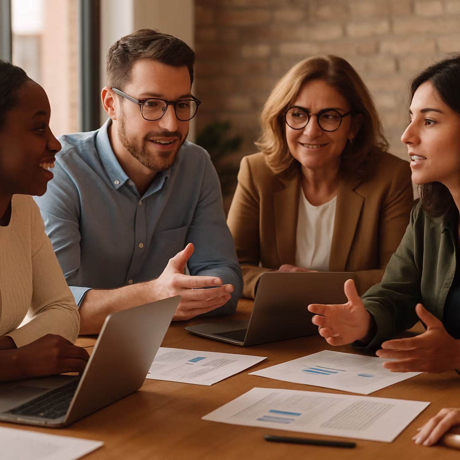 Team discussing business continuity plan