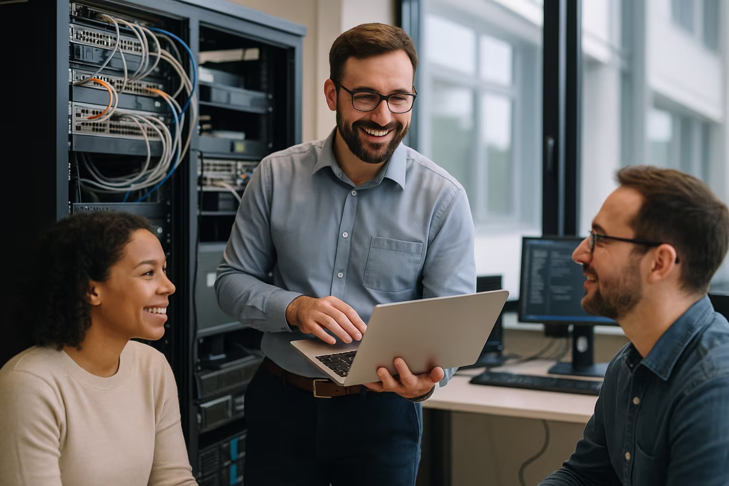 IT consultant performing infrastructure maintenance