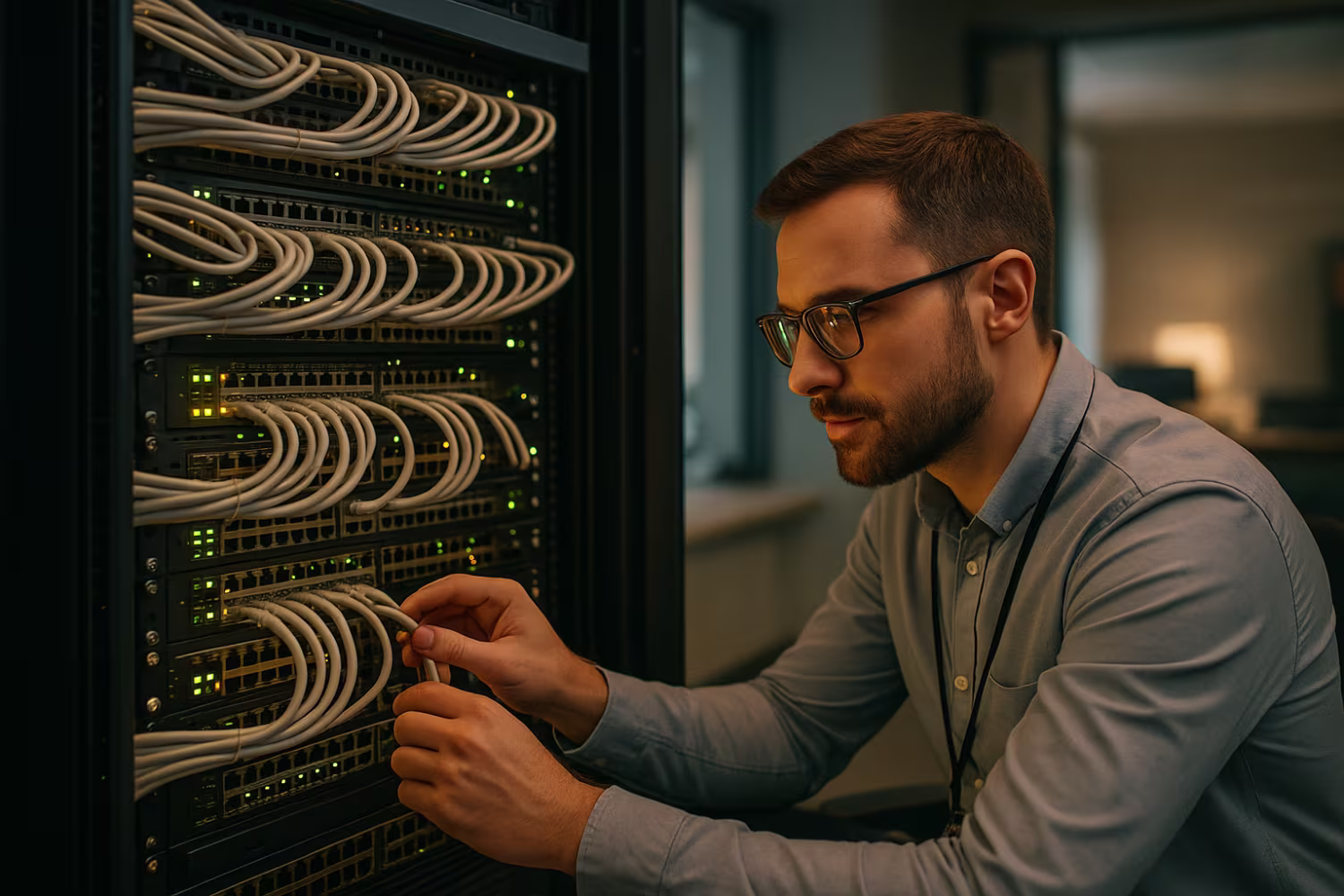 IT technician performing infrastructure maintenance
