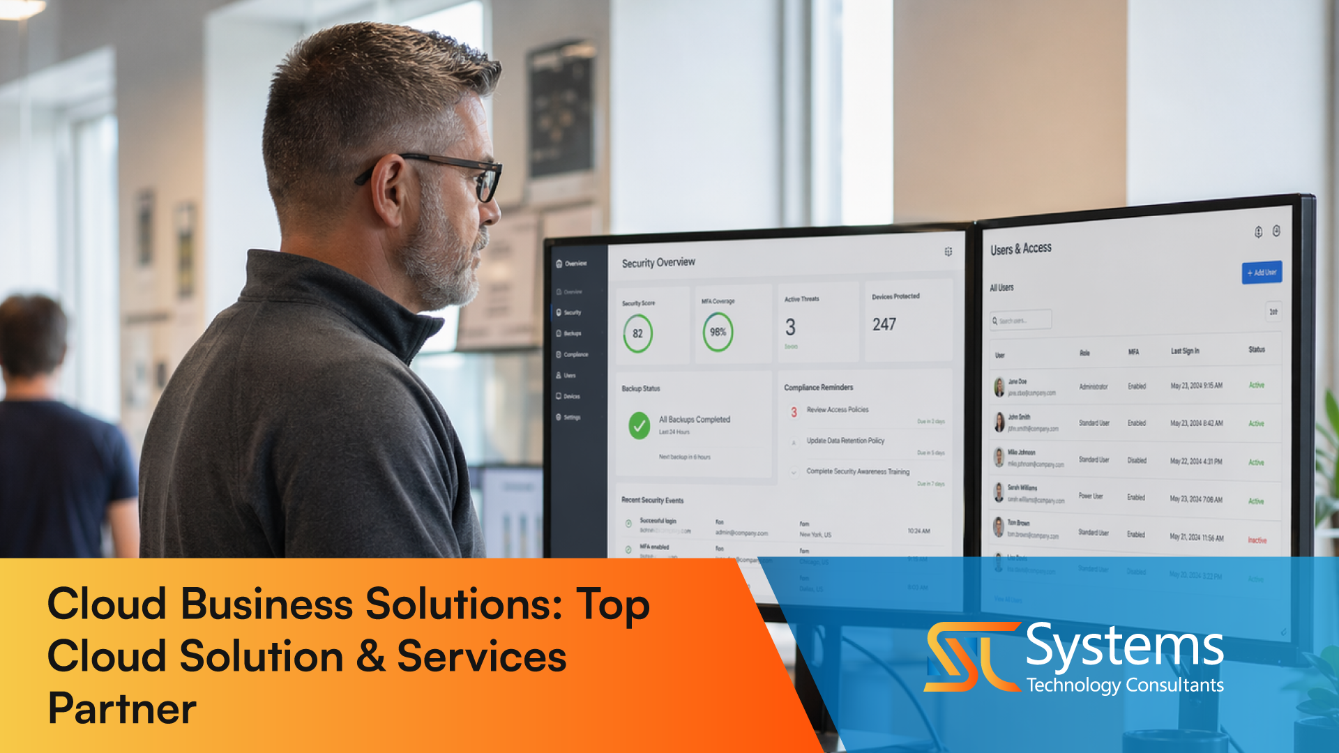 IT security agent working on his powerhouse software. 