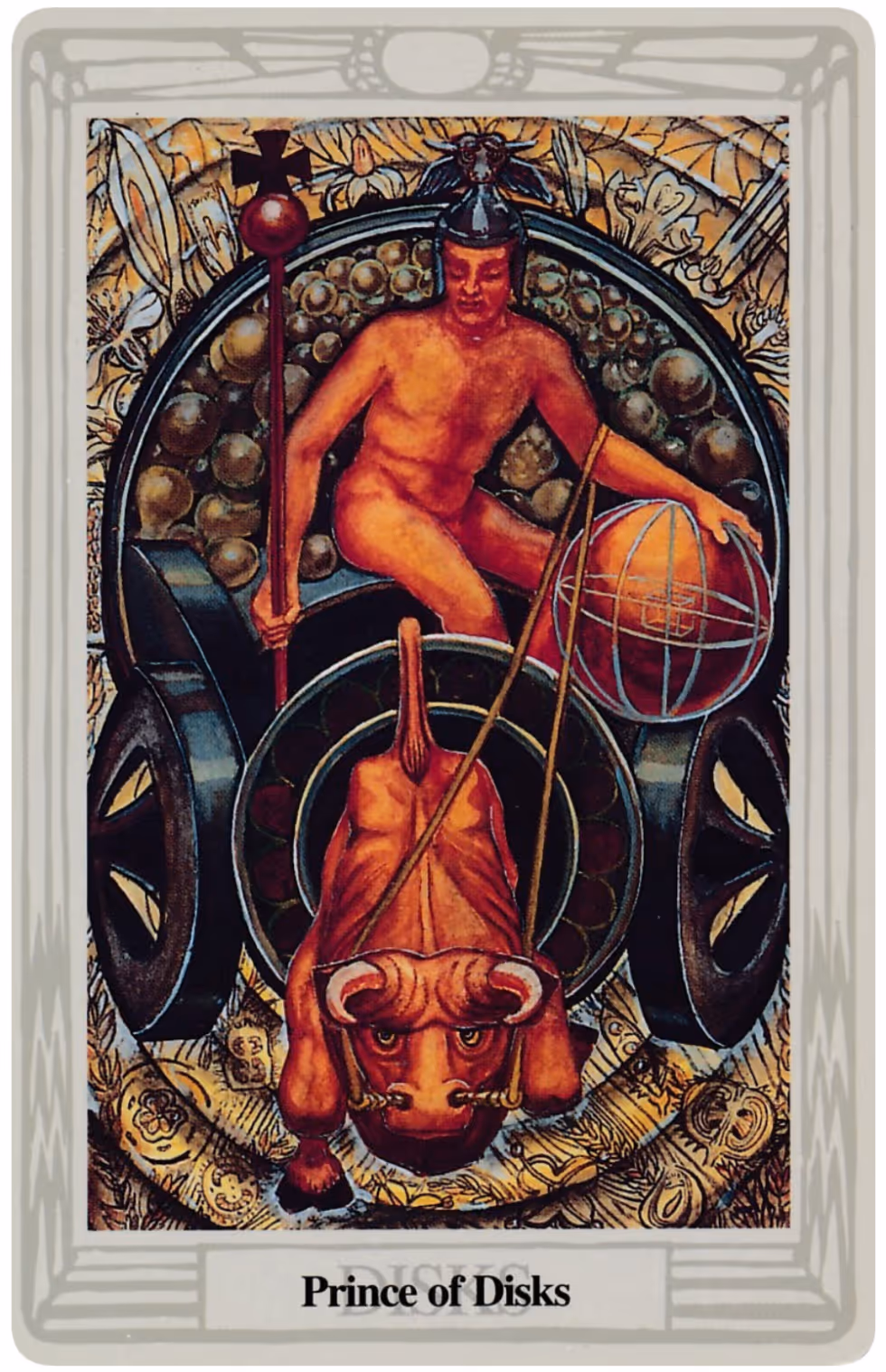 King and Prince of Disks tarot card from the Thoth deck