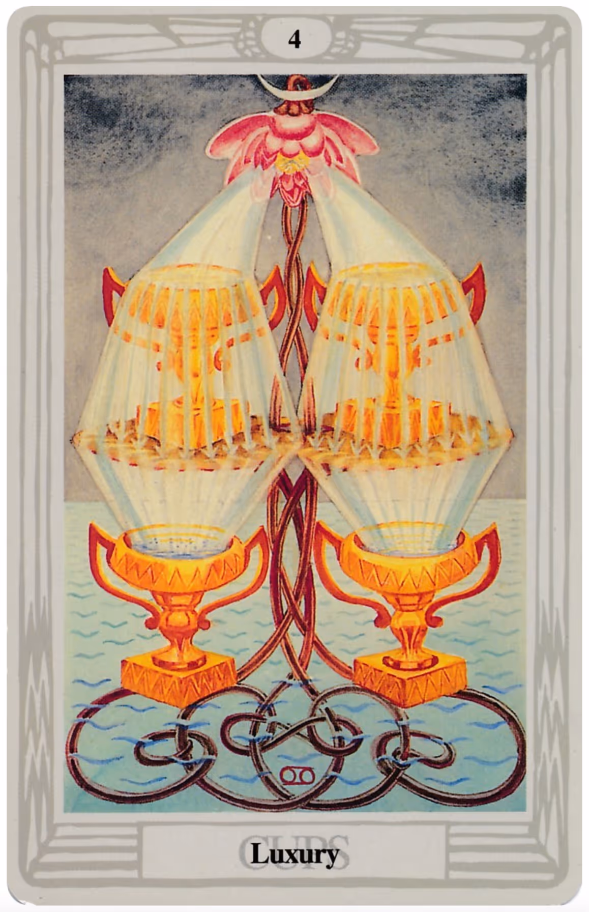 Four of Cups tarot card from the Rider deck