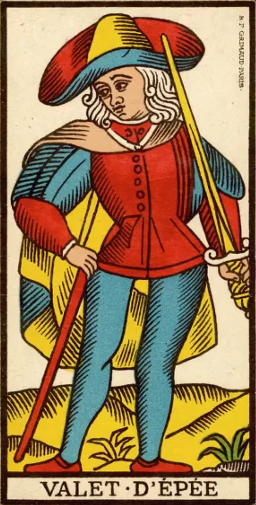 Page of Swords tarot card from the Thoth deck