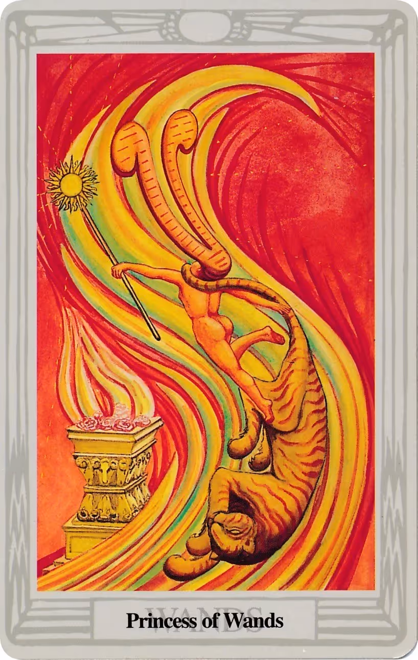 Page of Wands tarot card from the Thoth deck