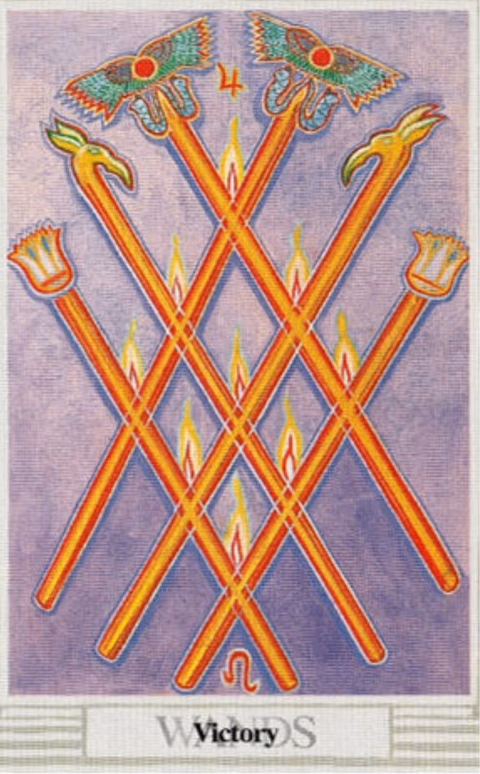 The Six of Wands tarot card from the Rider deck