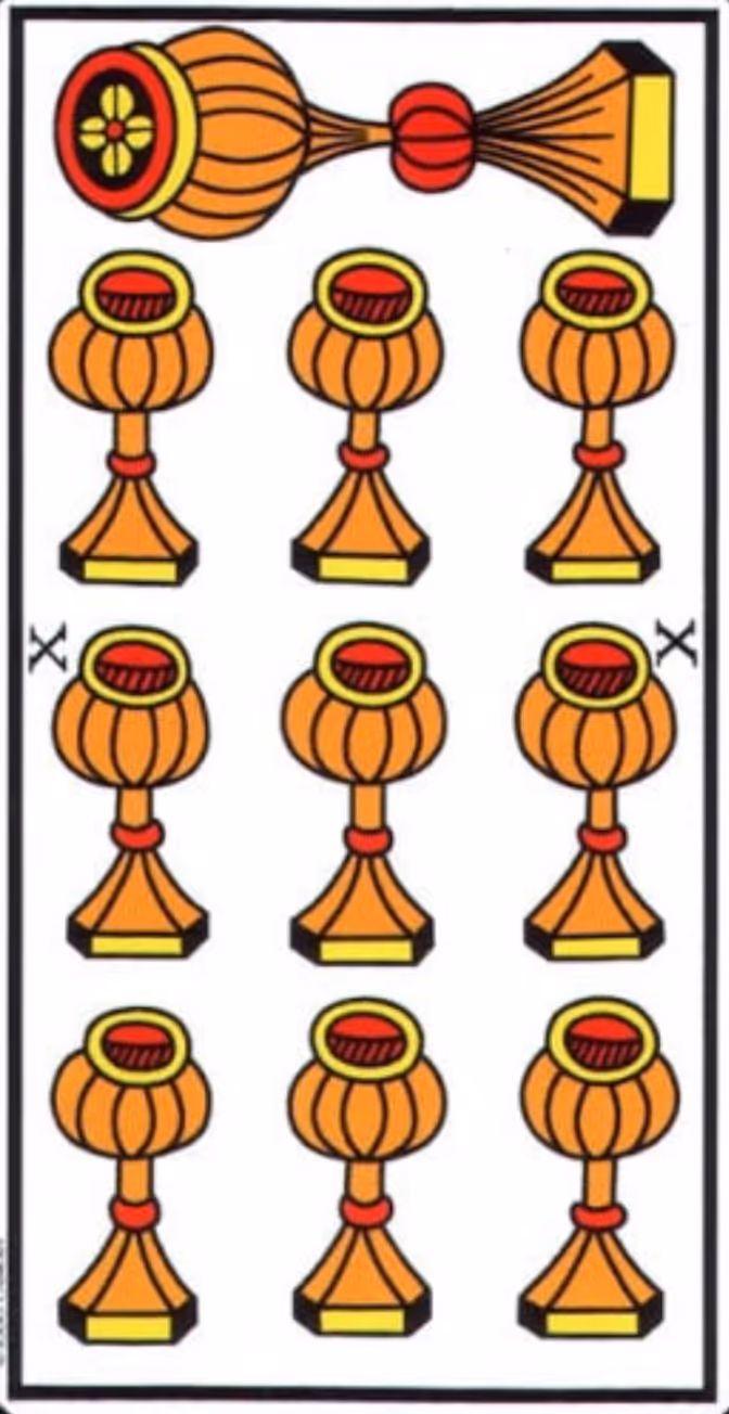Ten of Cups tarot card from the Thoth deck