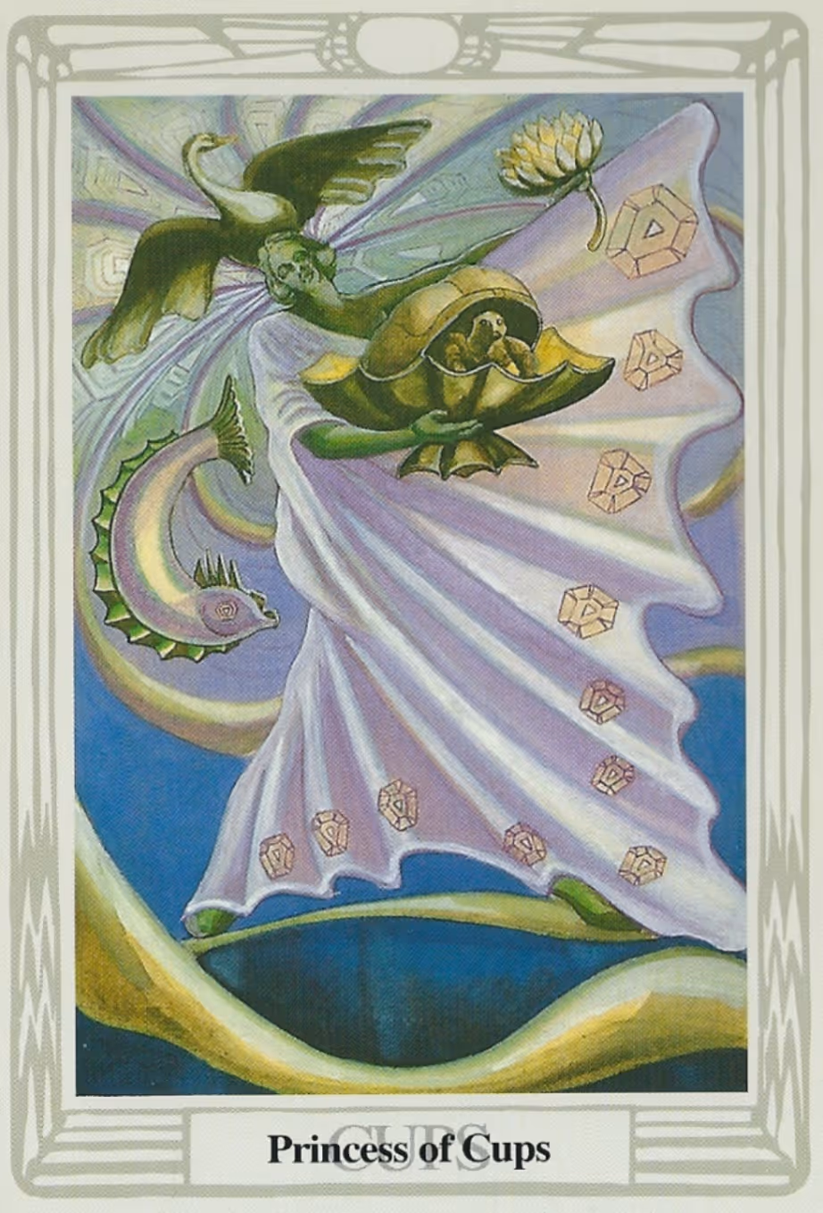 Page and Princess of Cups tarot card from the Thoth deck